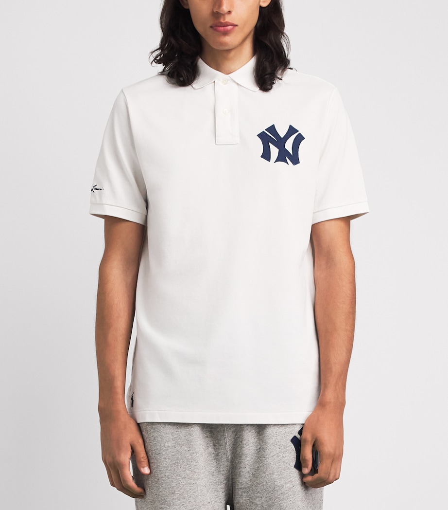 Polo Ralph Lauren Mens x Yankees Cotton Polo Shirt Deckwash White Image 4