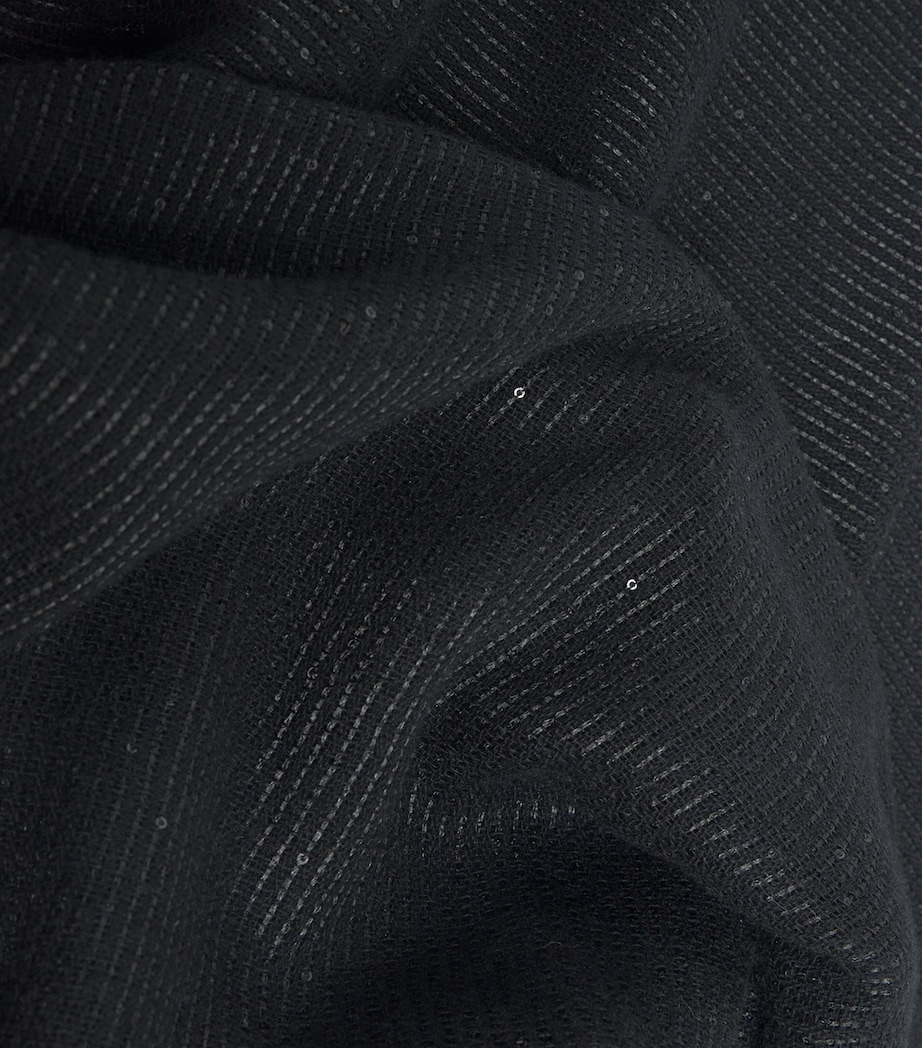 Sequin-Embellished Scarf 825 NERO Image 4