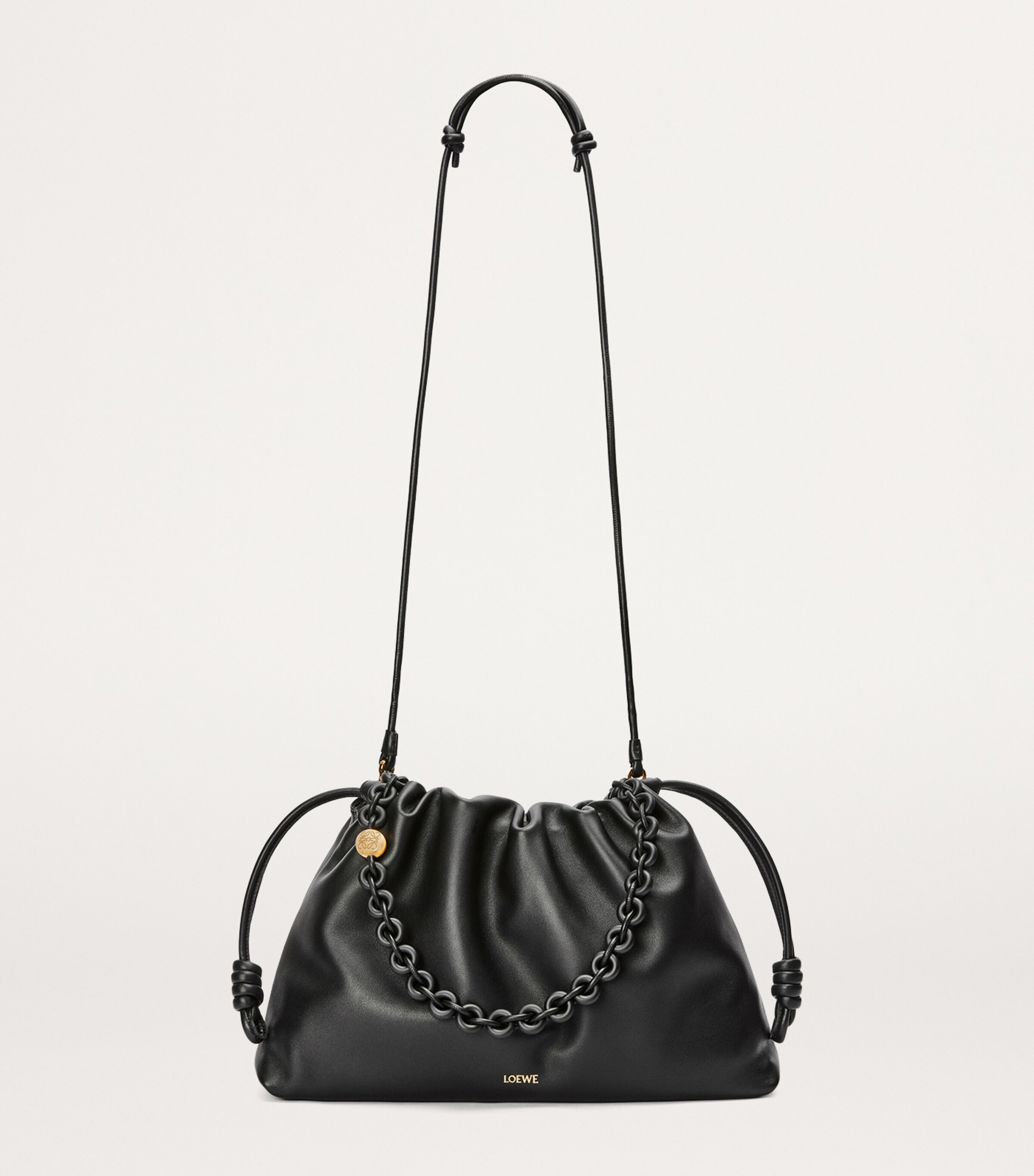 LOEWE Large Leather Flamenco Shoulder Bag Black Image 8