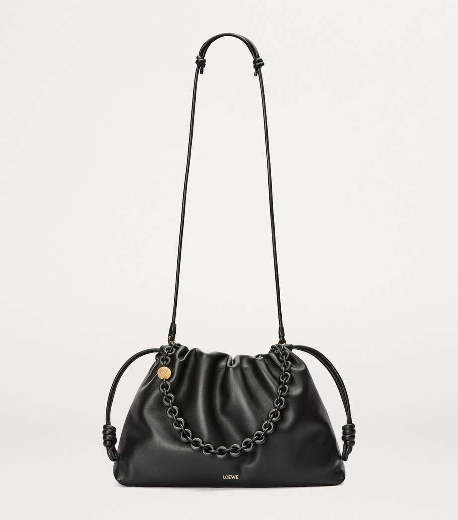 LOEWE Large Leather Flamenco Shoulder Bag Black Image 8