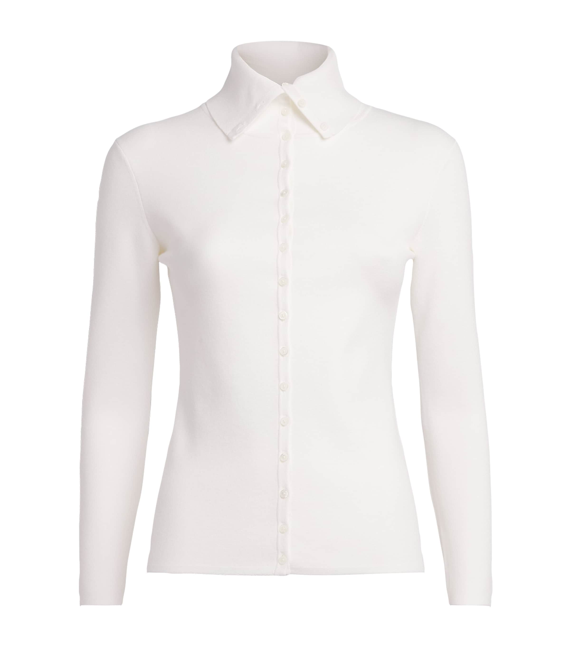 Toteme Womens Fitted Polo Cardigan Off White Image 1
