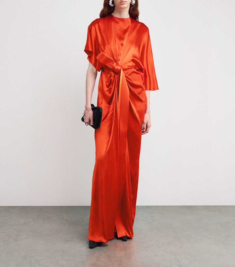 Roksanda Womens Silk Draped Hierys Maxi Dress Rust&orange Image 2