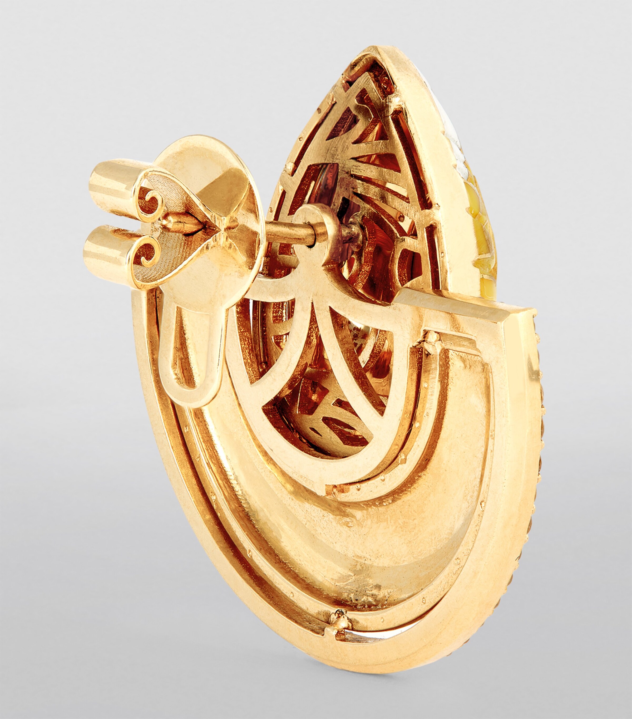 L'ATELIER NAWBAR Yellow Gold and Diamond Bond Street Fan Earrings Yellow Orange Image 3
