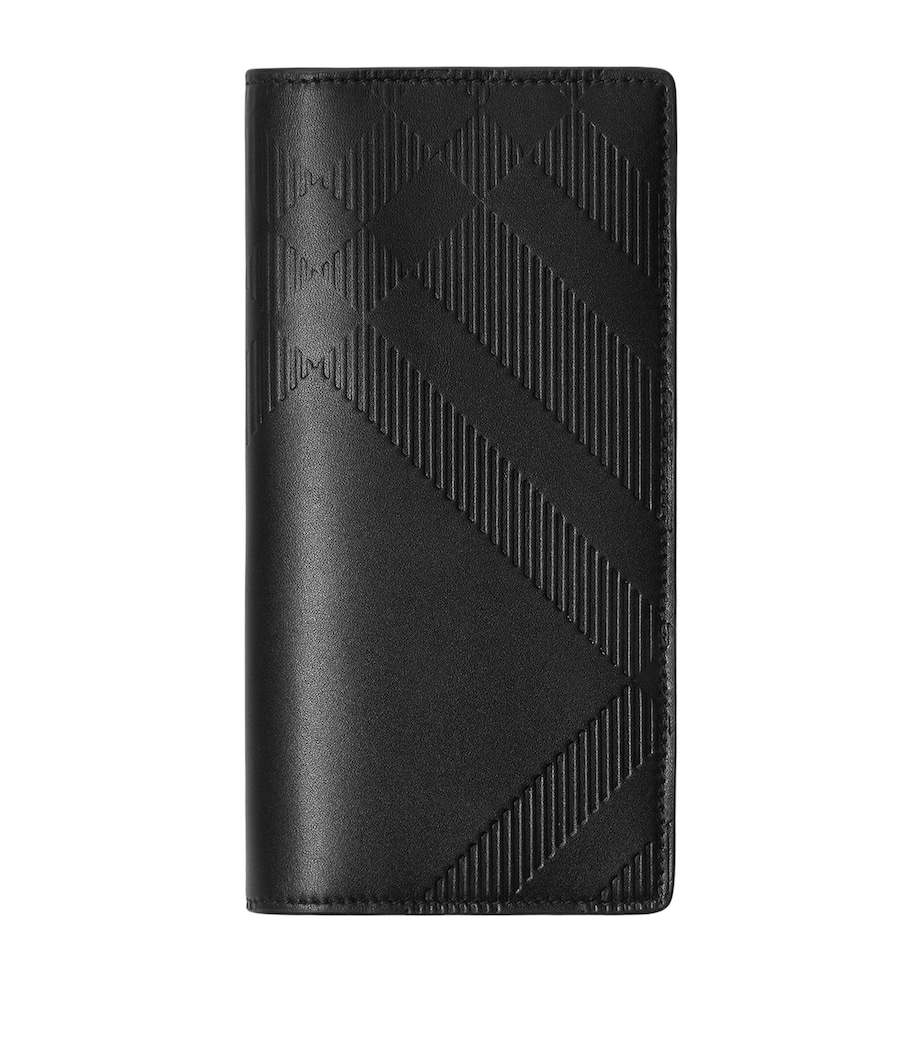 Leather Embossed Check Continental Wallet BLACK Image 1