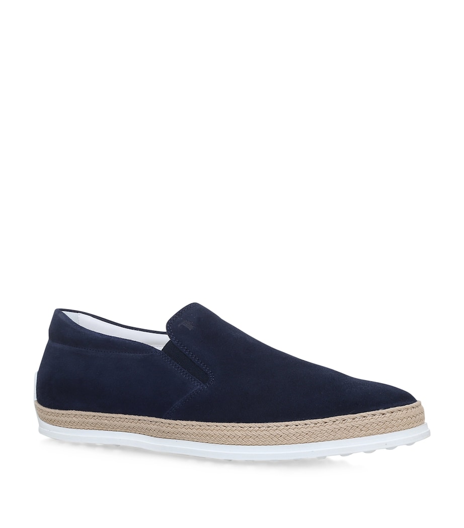 Suede-Raffia Skate Shoes NAVY Image 1