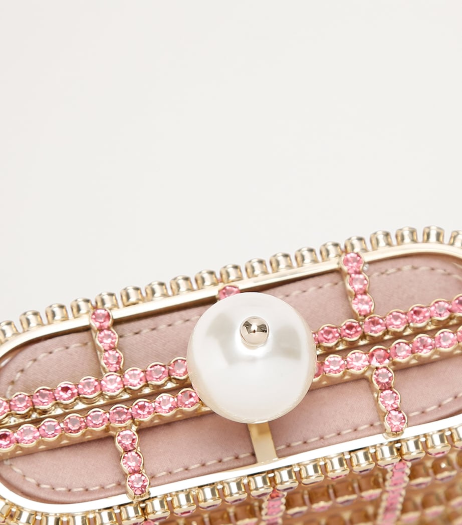 Mini Crystal-Embellished Holli Cross-Body Bag PALE PINK Image 4