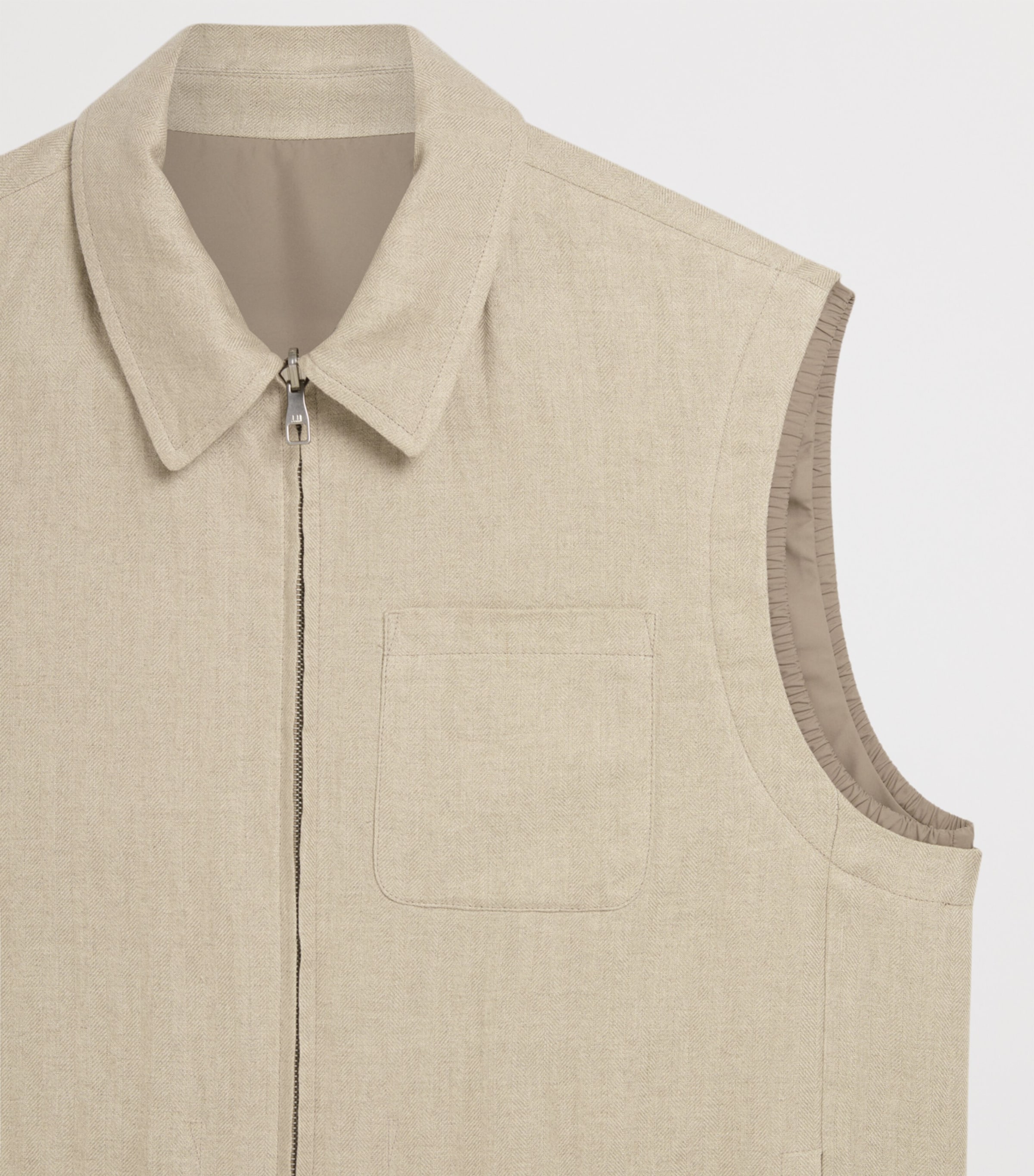 Linen Reversible Gilet 281SAND Image 7