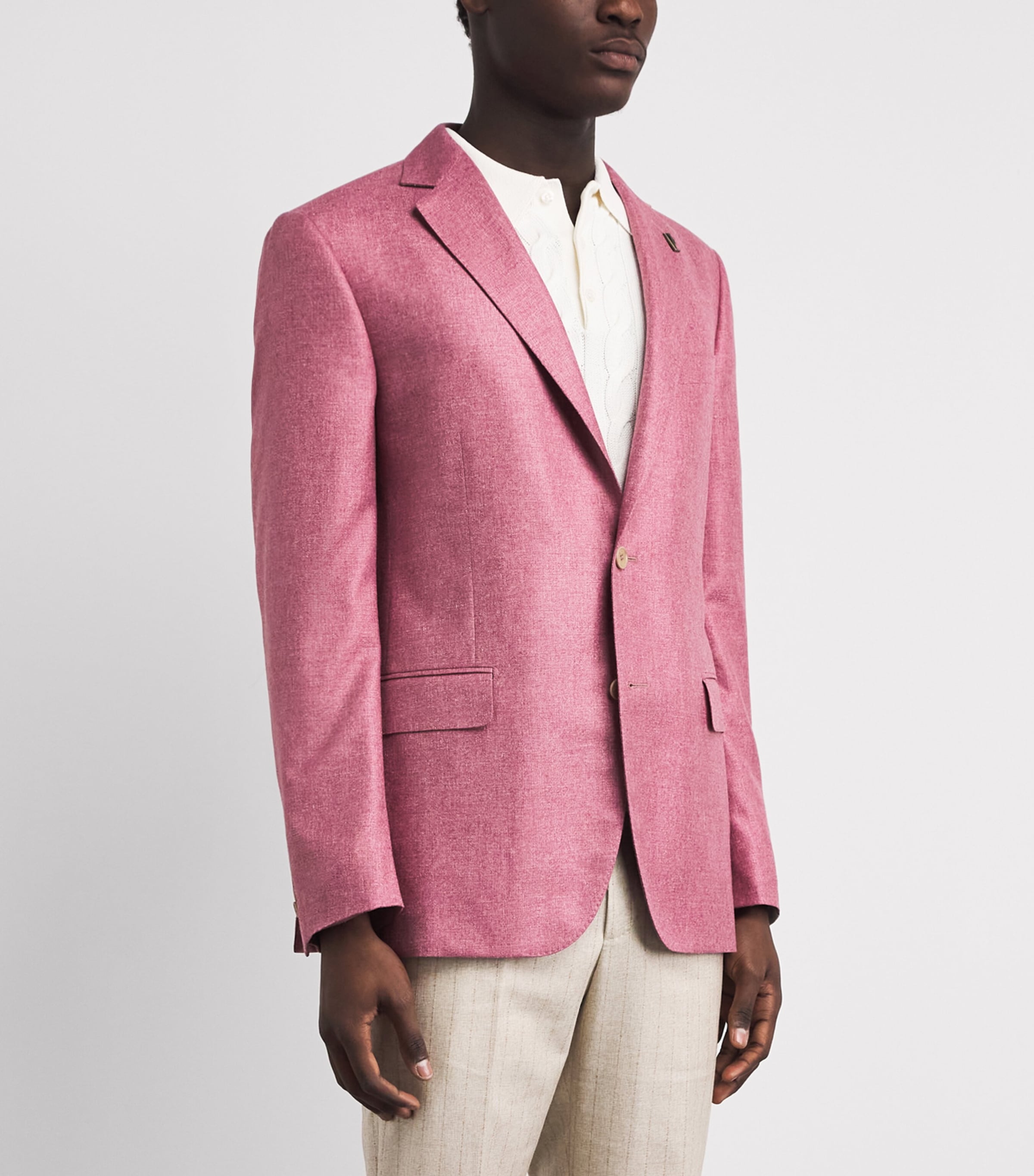 Pal Zileri Mens Silk-Cashmere Vicenza Blazer Pink Image 4