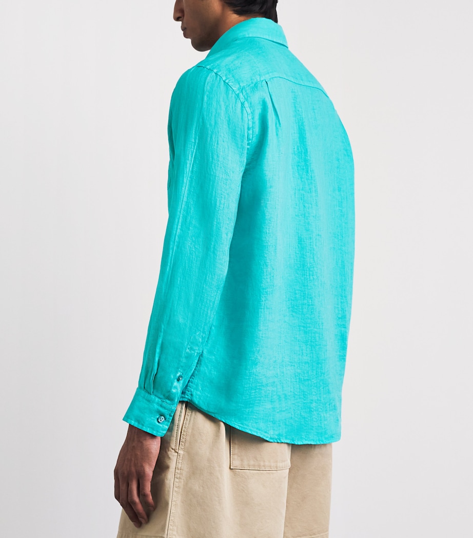 Vilebrequin Mens Linen Caroubis Shirt Vert Disco Image 5