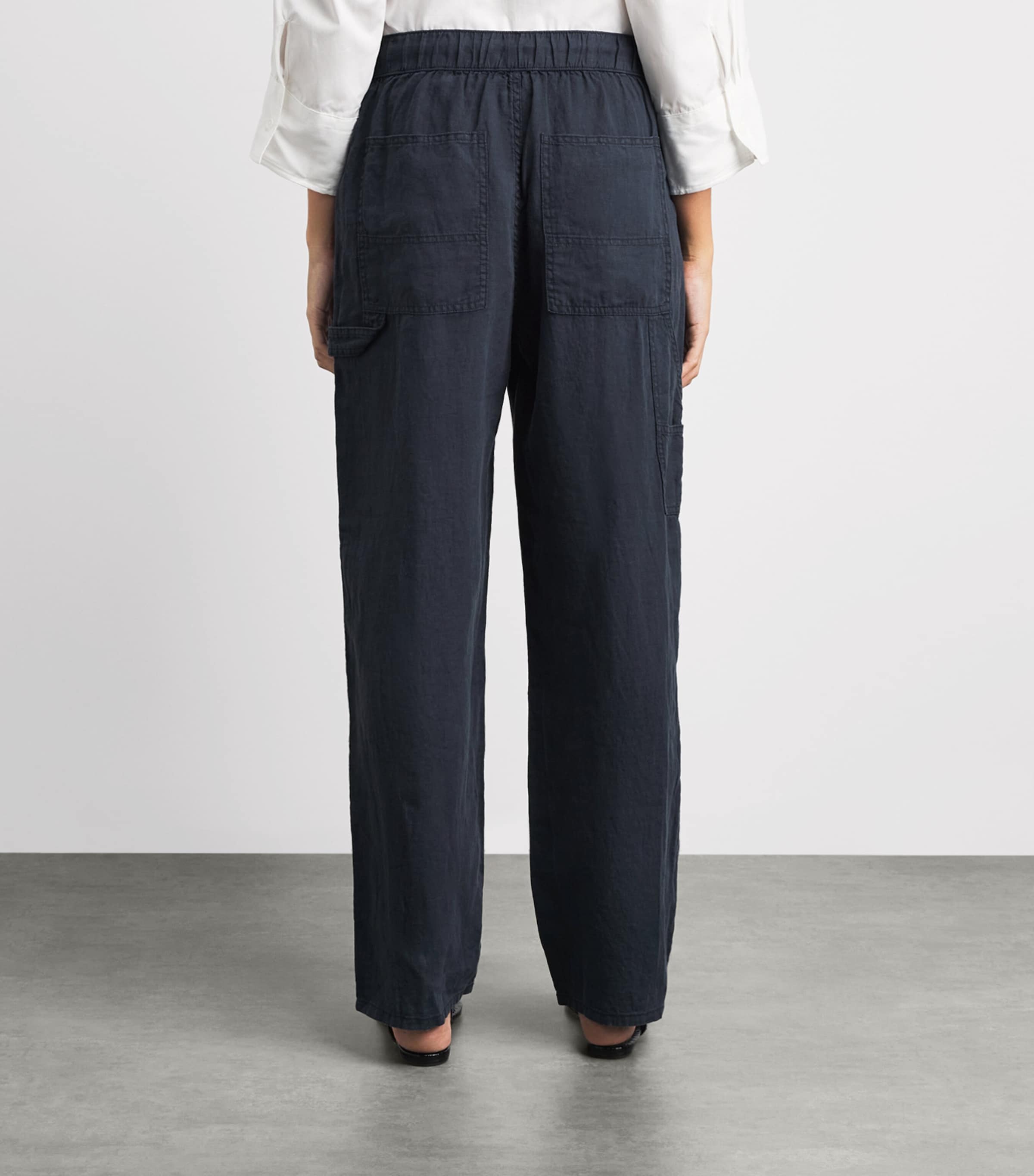 Rag & Bone Womens Linen Atlas Wide-Leg Trousers Sal Image 5