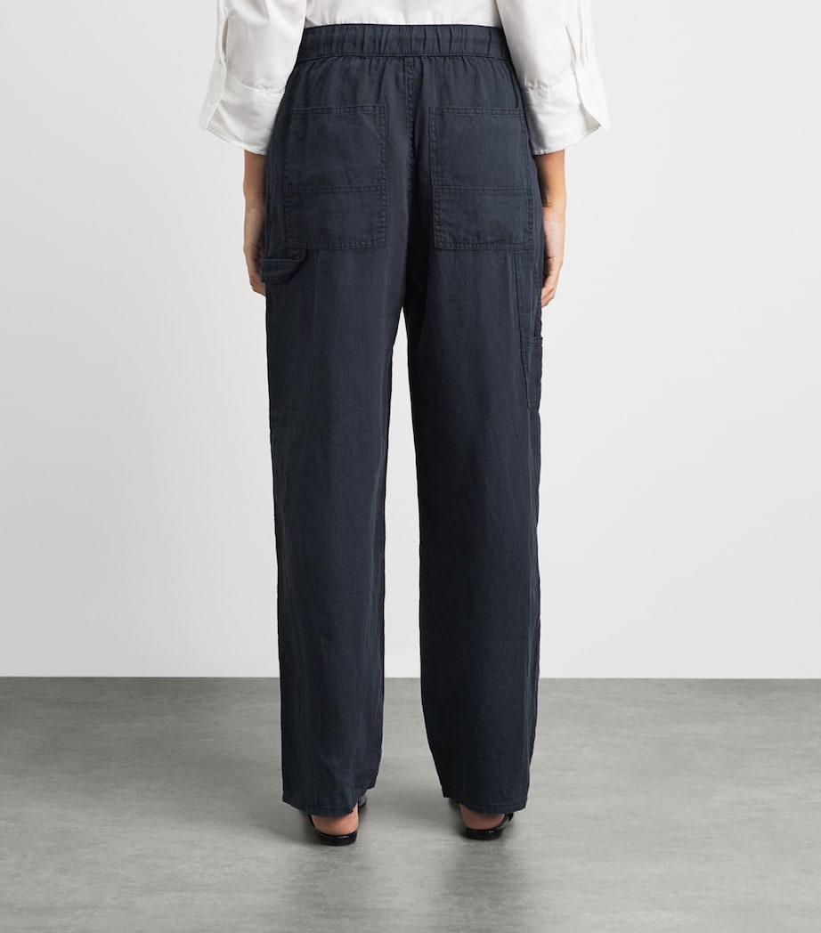 Rag & Bone Womens Linen Atlas Wide-Leg Trousers Sal Image 5