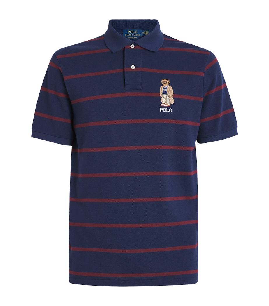 Striped Heritage Polo Bear Polo Shirt NAVY Image 1