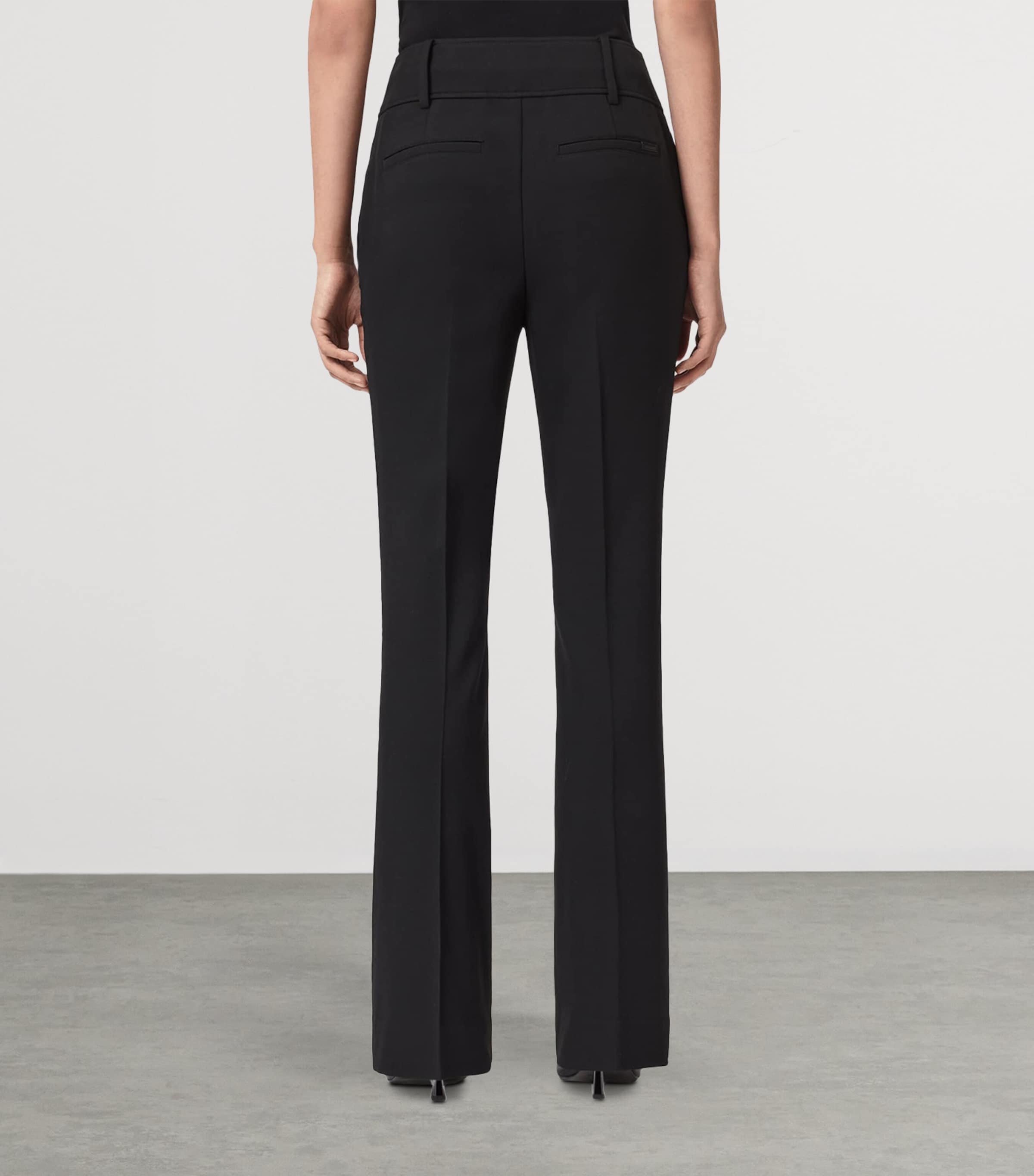 AllSaints Womens Astra Flared Trousers Black Image 4