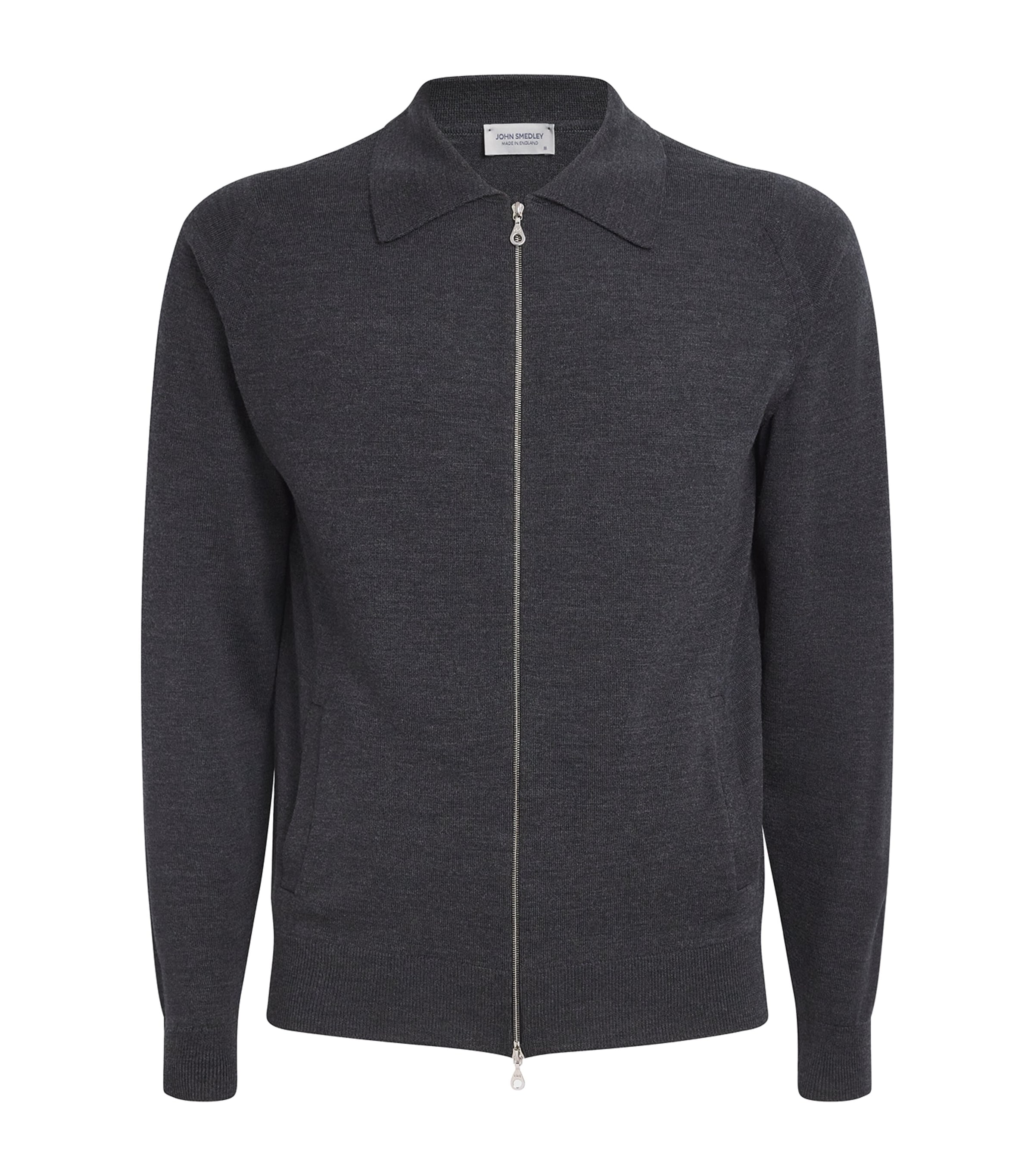 John Smedley Merino Wool Hybrid Overshirt In Gray