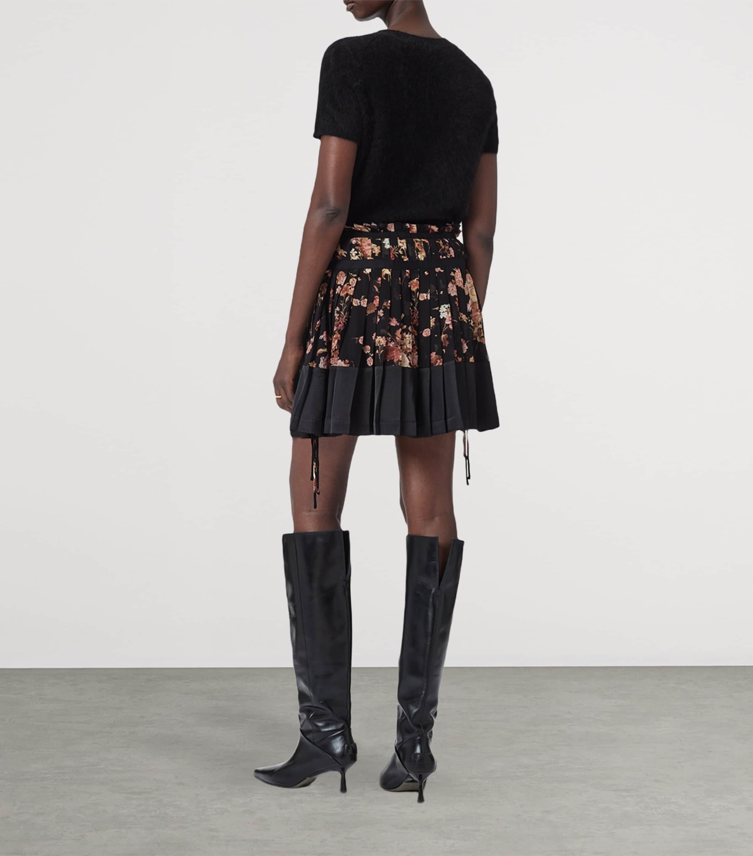 AllSaints Womens Elara Mini Skirt Armada Black Image 4