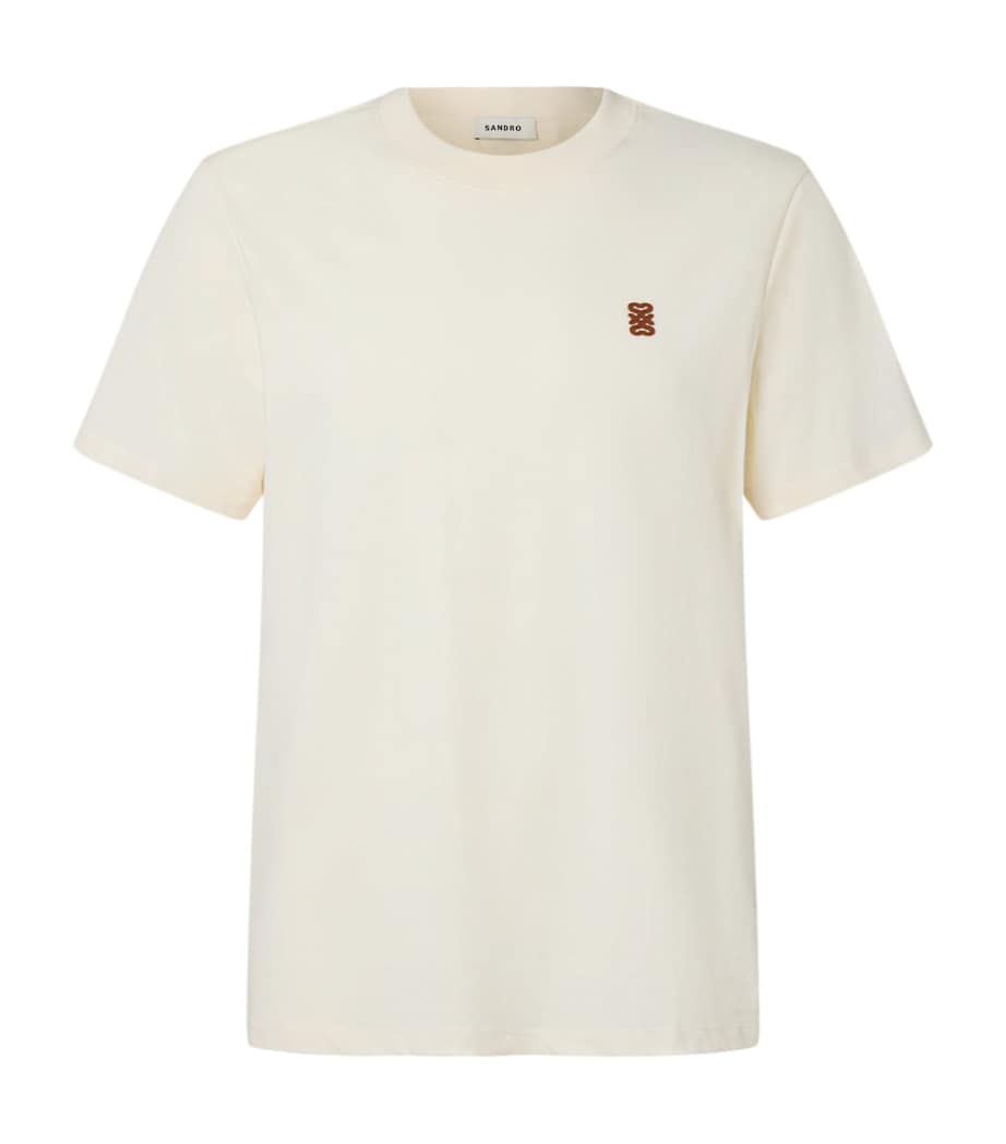 Cotton Logo-Patch T-Shirt BUTTER CREAM Image 1