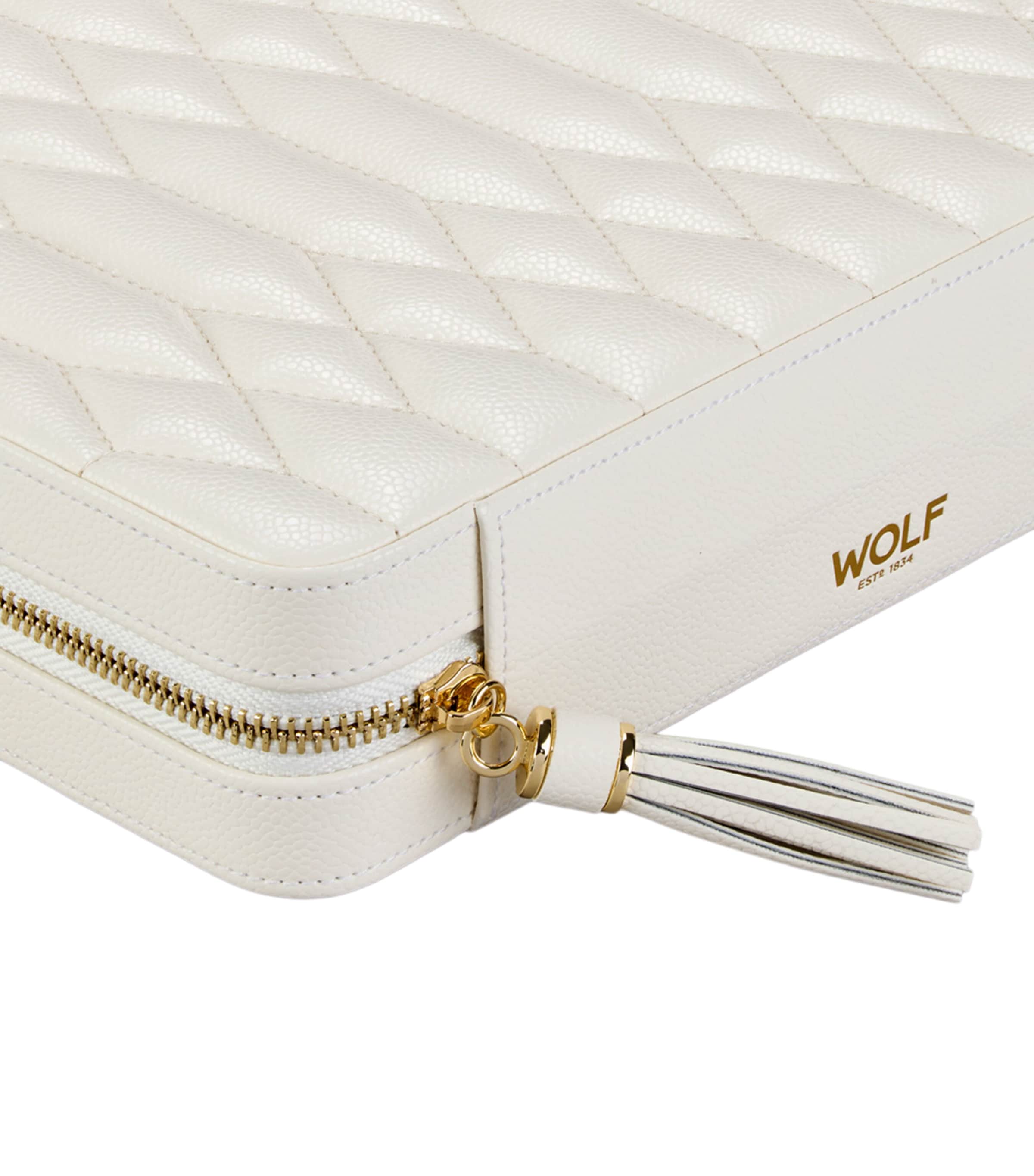 WOLF Large Lauren Travel Jewellery Case Ivory Image 8