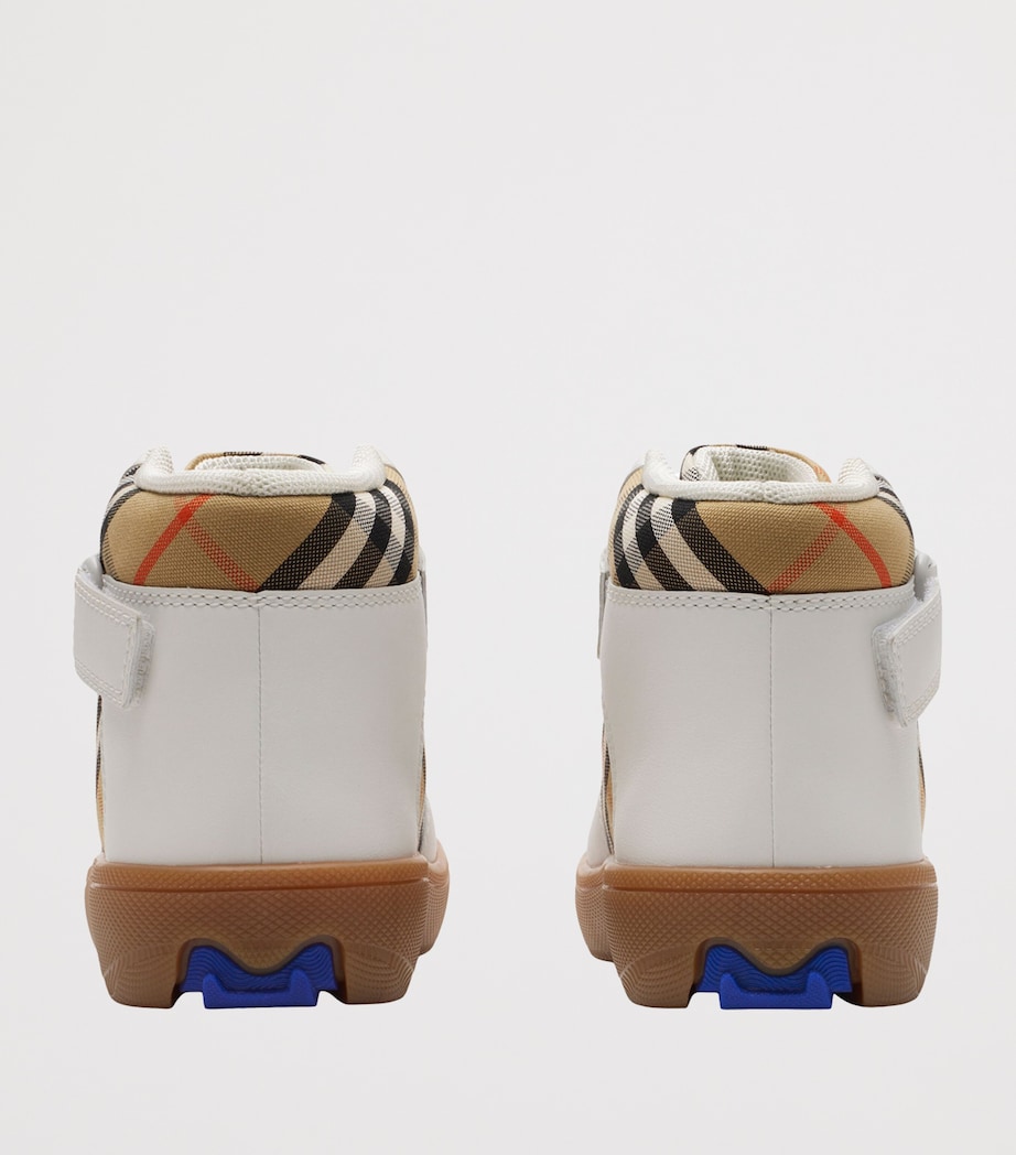 Leather Check High-Top Sneakers SAND IP CHECK Image 4