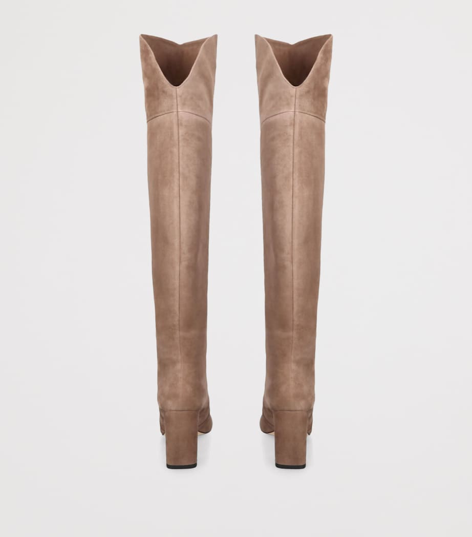 Suede Babette Tubo Over-The-Knee Boots 85 TAUPE Image 2