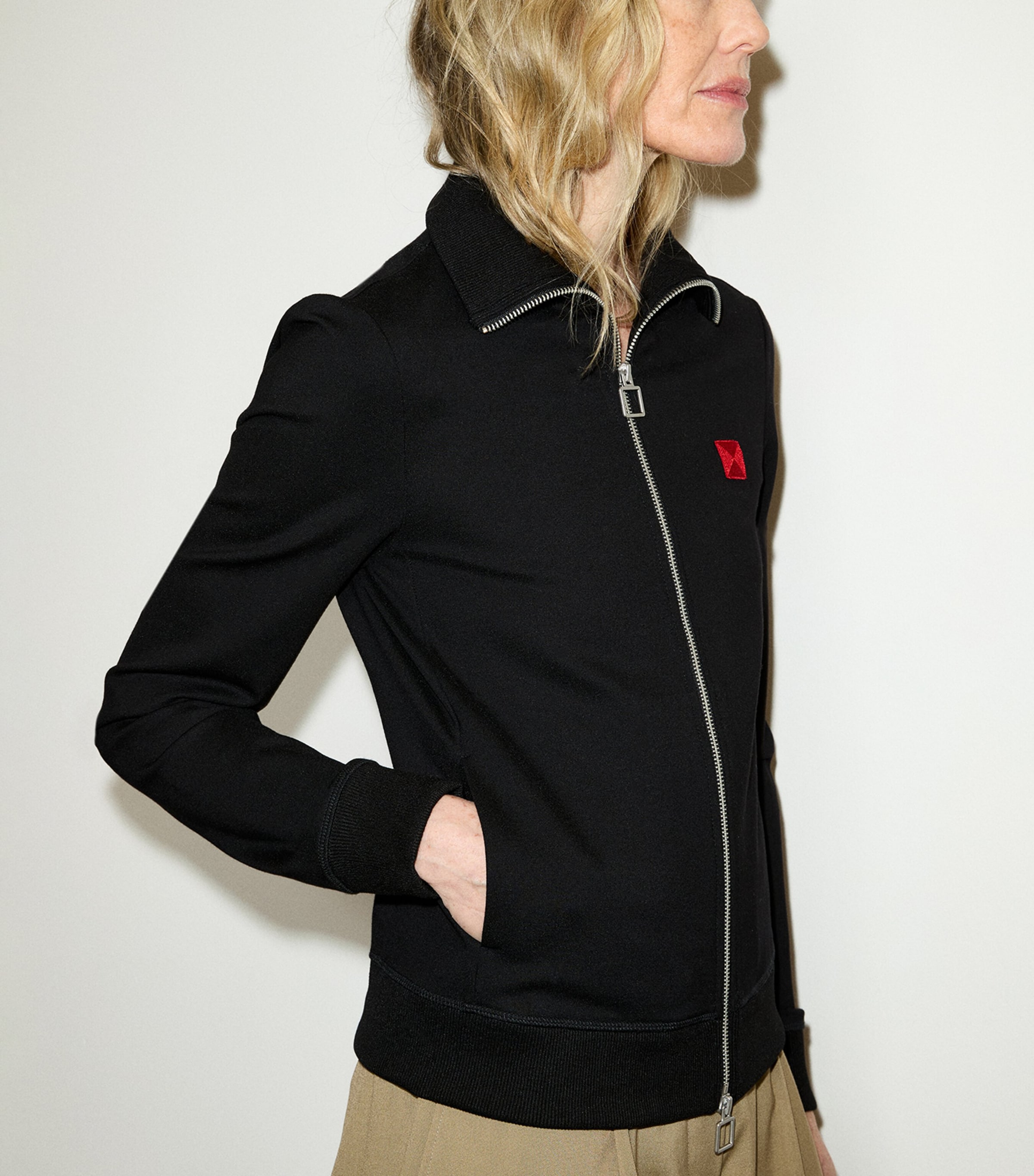 MAX&Co. Womens Two-Way Zip Sweater Black Image 4