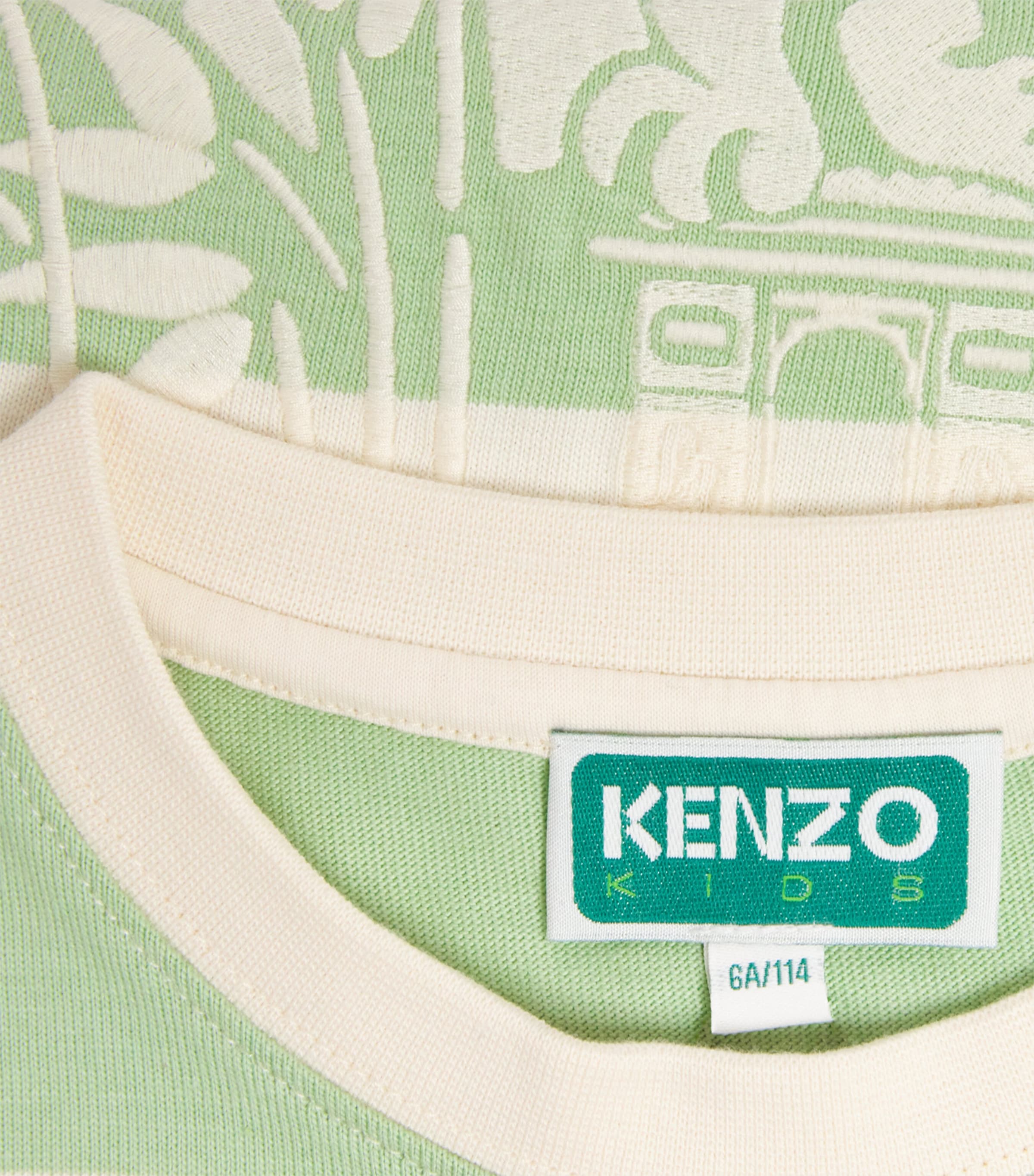 Cotton Stripe Logo T-Shirt (2-14 Years) N66OFF WHITE  GREEN Image 3