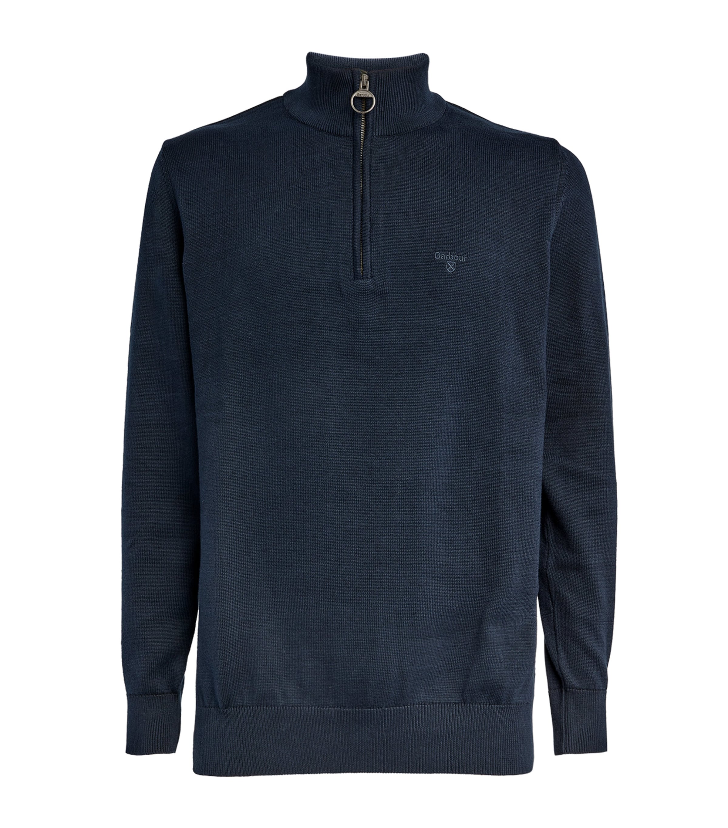 Barbour Cotton Half-zip Sweater In Navy