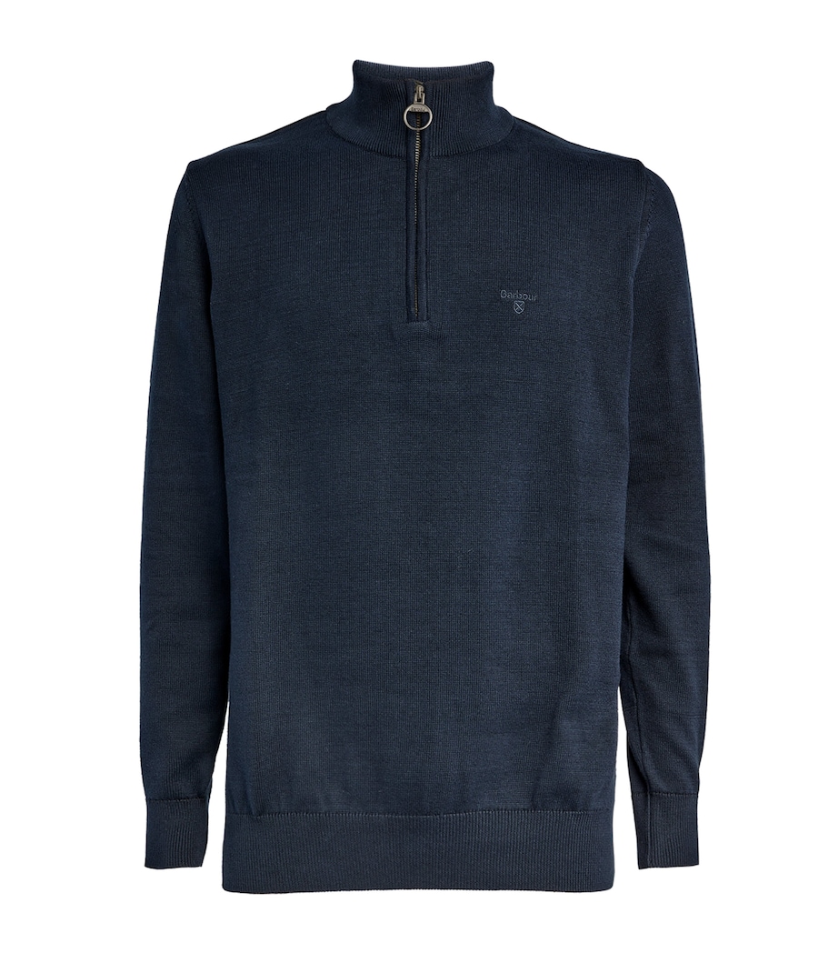 Cotton Half-Zip Sweater NAVY Image 1