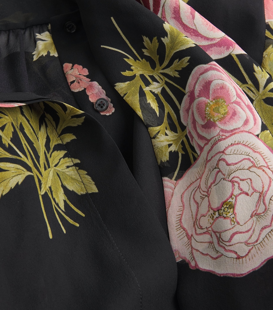 Silk Floral Blouse P095 BLACK MULTI Image 5