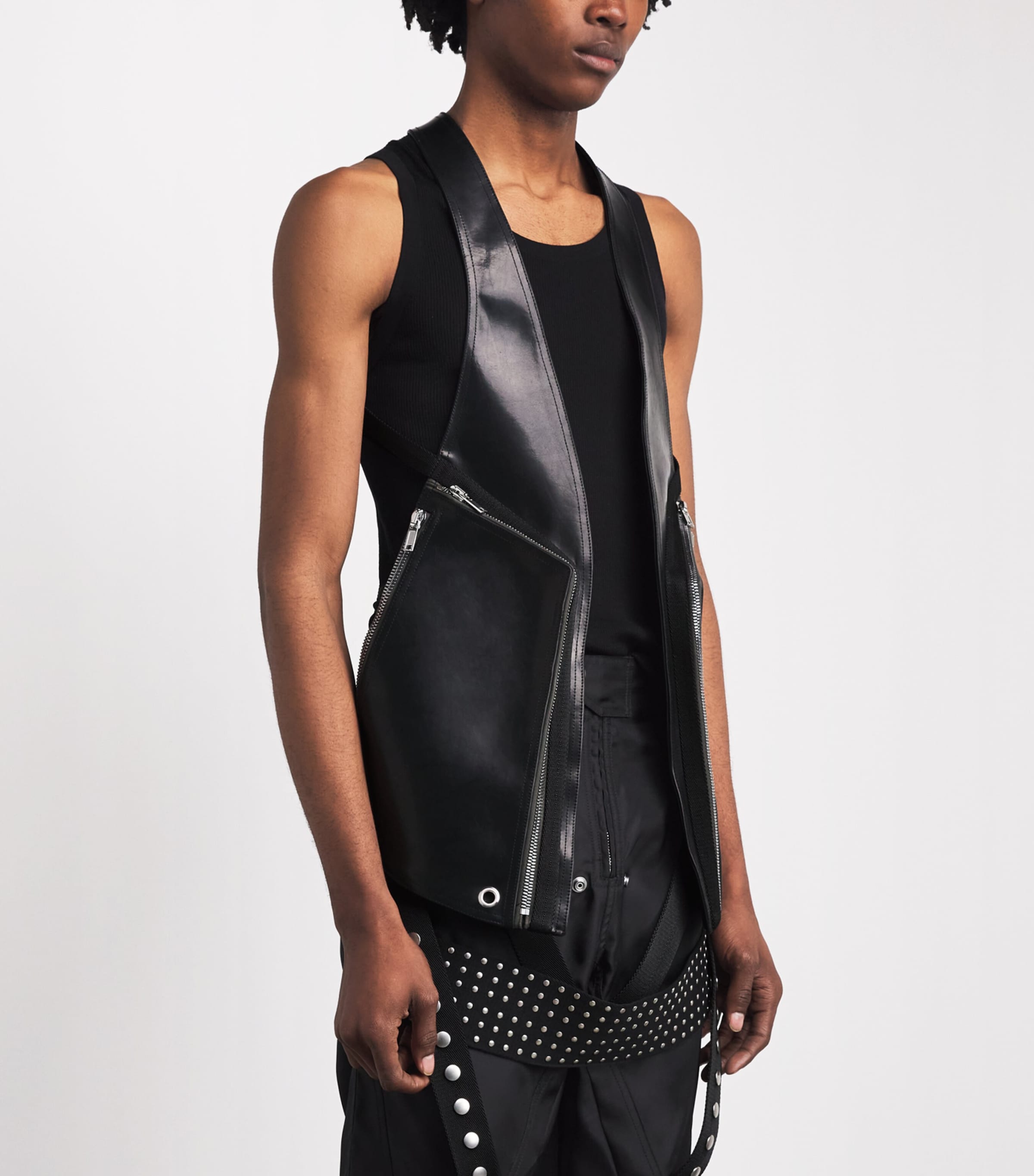 Rick Owens Mens Temple Bauhaus Vest Black Image 4