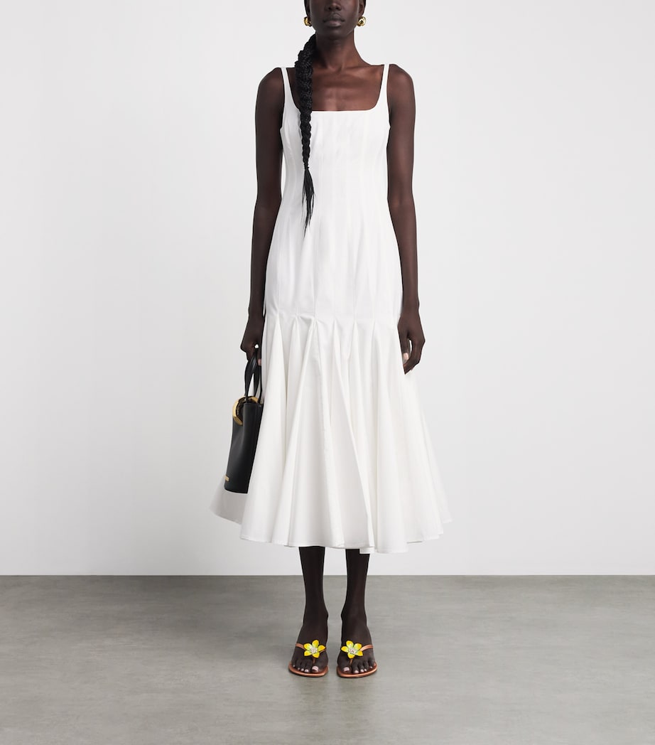 Jacquemus Womens Cotton Agave Midi Dress White Image 2