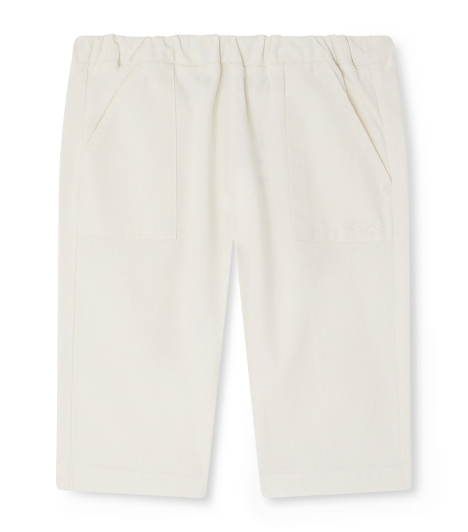 Bonpoint Cotton Carpenter Trousers (6-18 Months) Blanc Lait Image 1