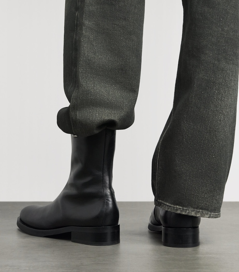 Our Legacy Leather Camion Ankle Boots Black Image 4