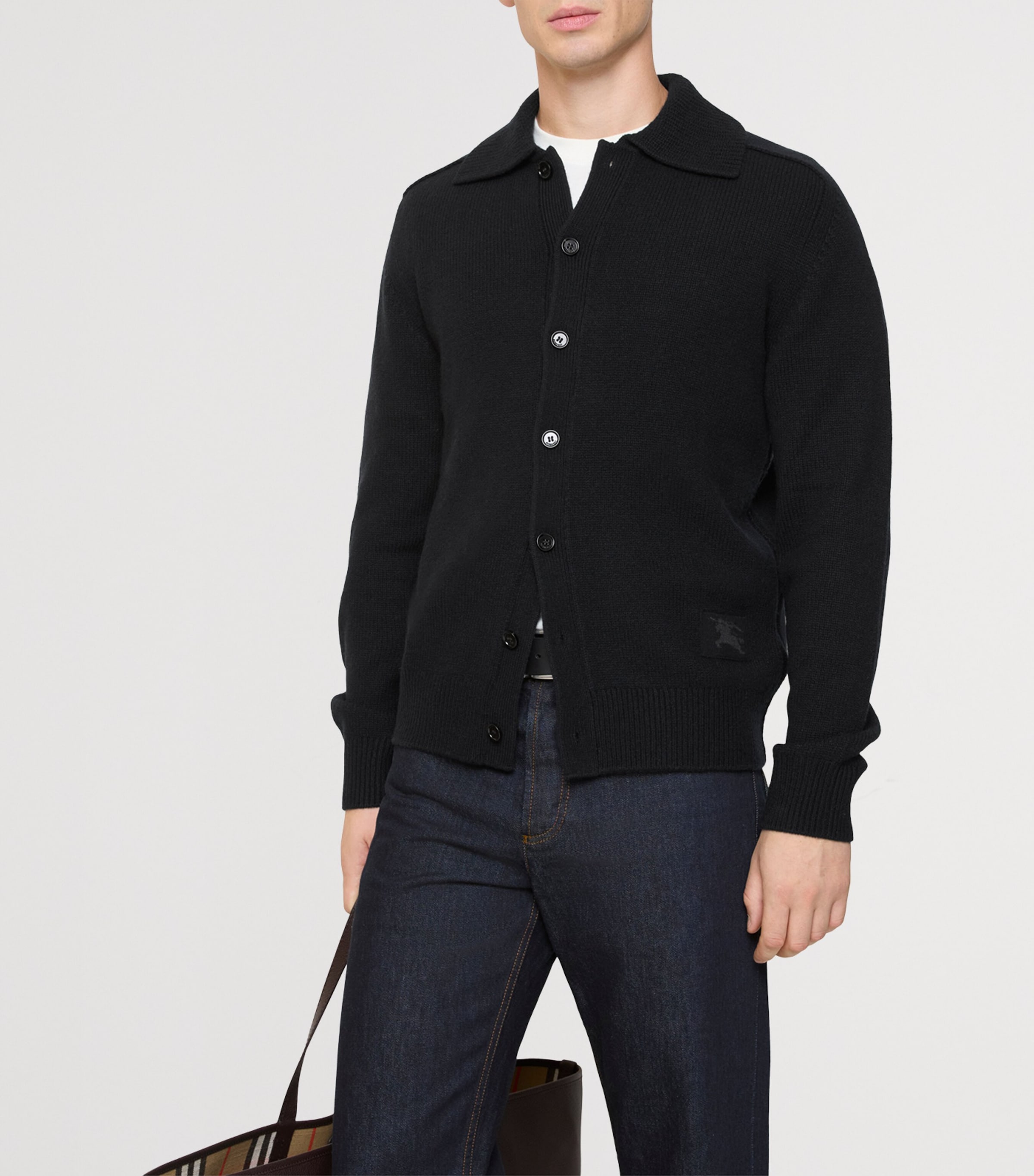 Cashmere EKD-Embroidered Cardigan BLACK Image 2