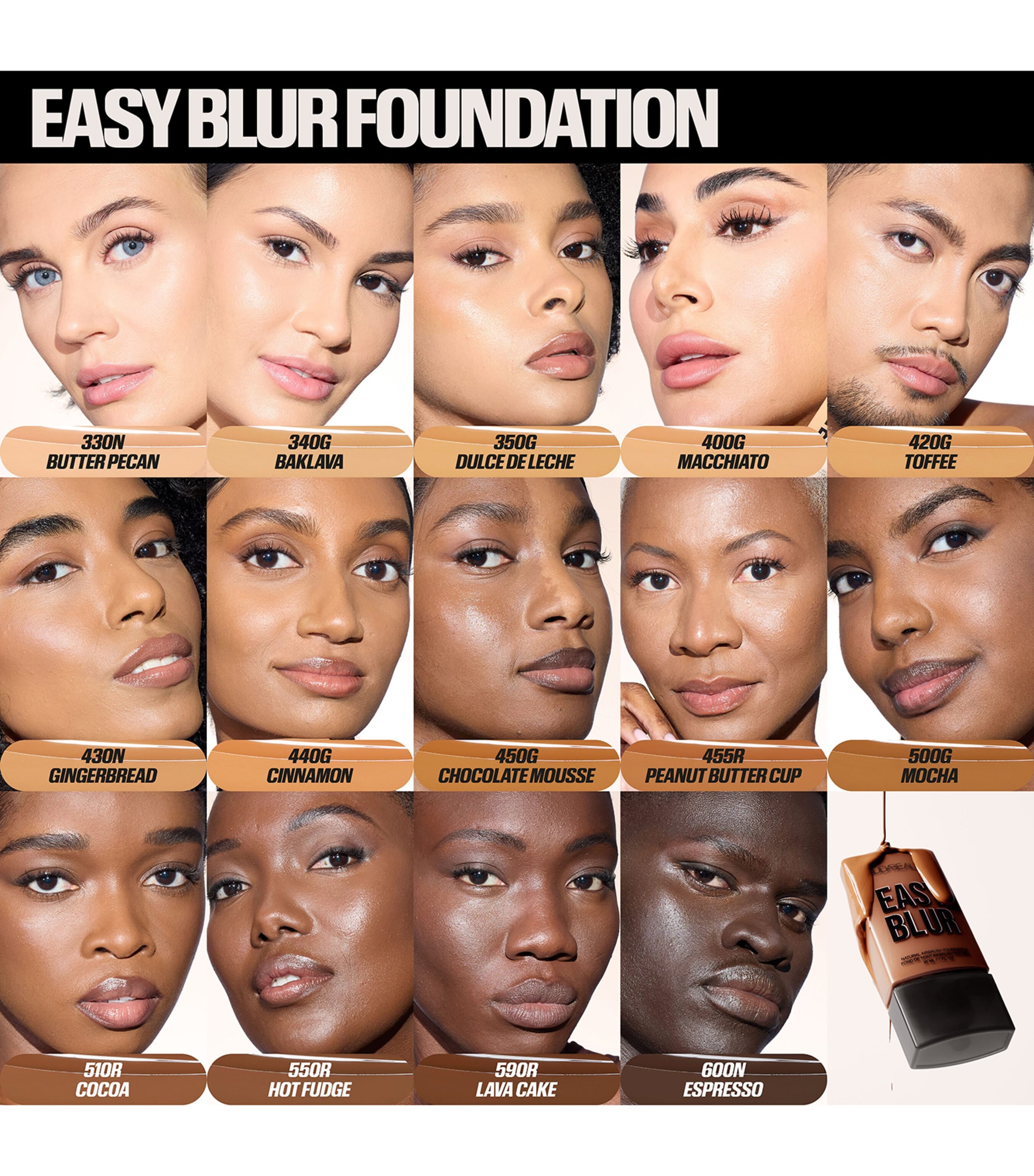 ファンデーション Huda Beauty Easy Blur #130N Latte 30ml Easy Blur Foundation | Full Coverage & Lightweight | Hydrating