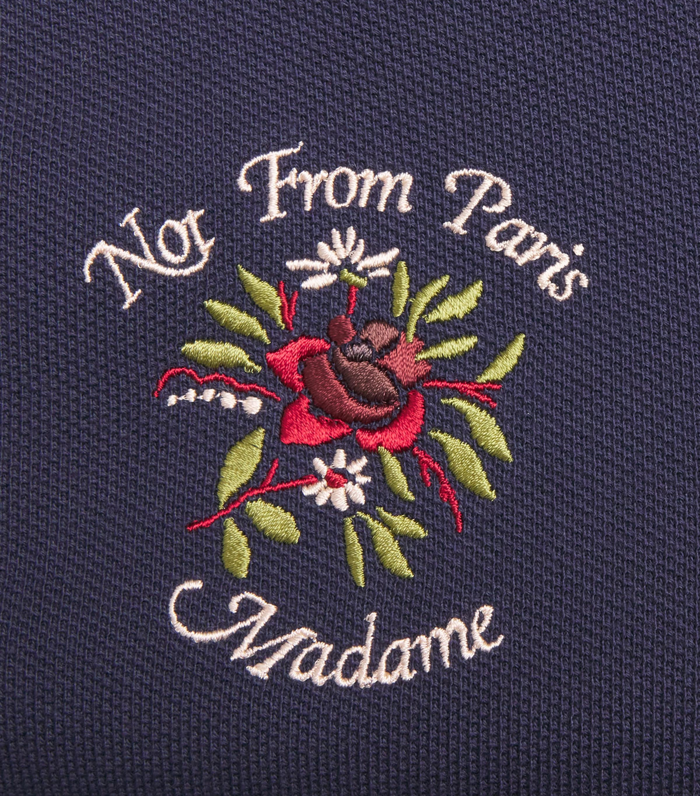 Cotton Piqué Embroidered Shirt NAVY Image 5