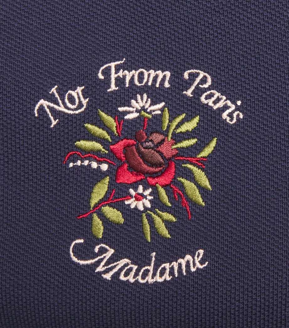 Cotton Piqué Embroidered Shirt NAVY Image 5