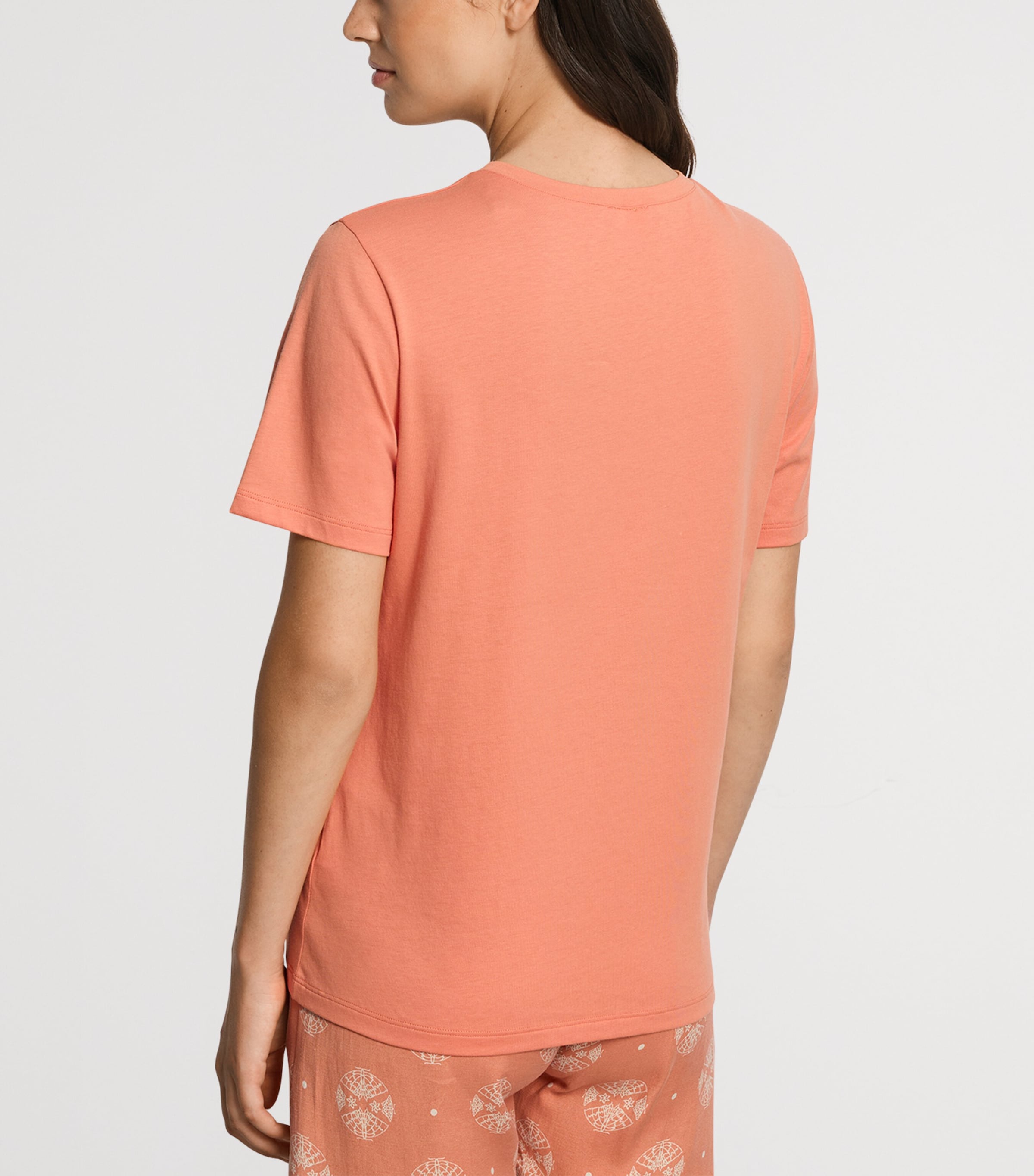 Hanro Womens Organic Cotton Crew-Neck T-Shirt Light Carnelian Image 3