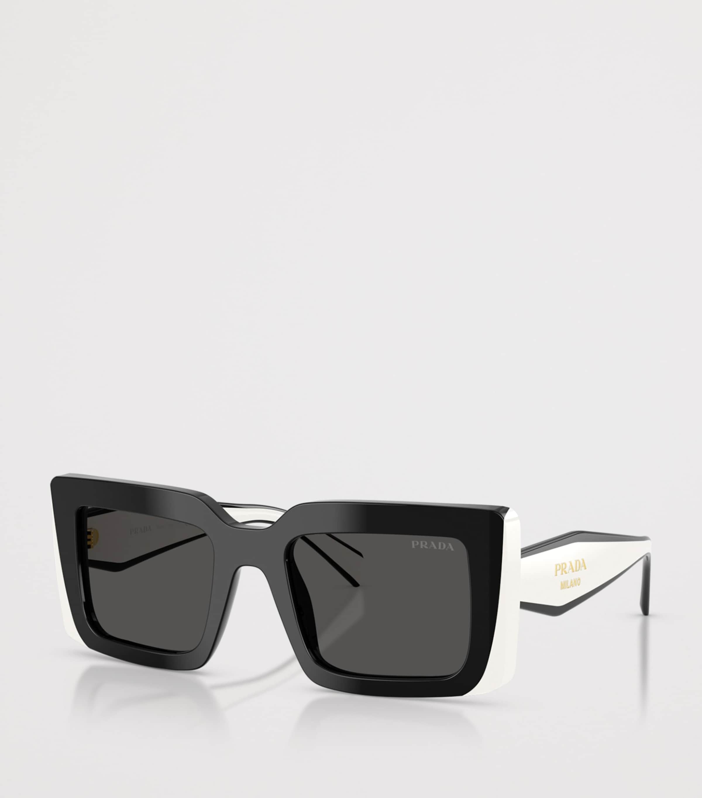 Prada PR D01S  Rectangle Sunglasses Black Image 2