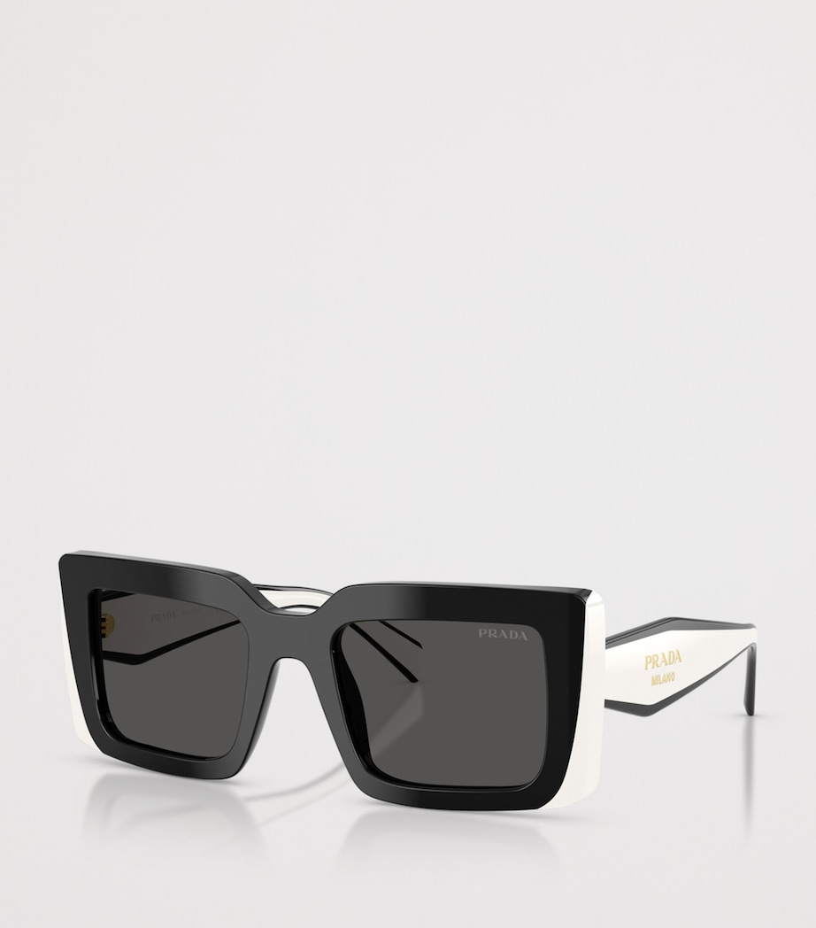 Prada PR D01S Rectangle Sunglasses Black Image 2