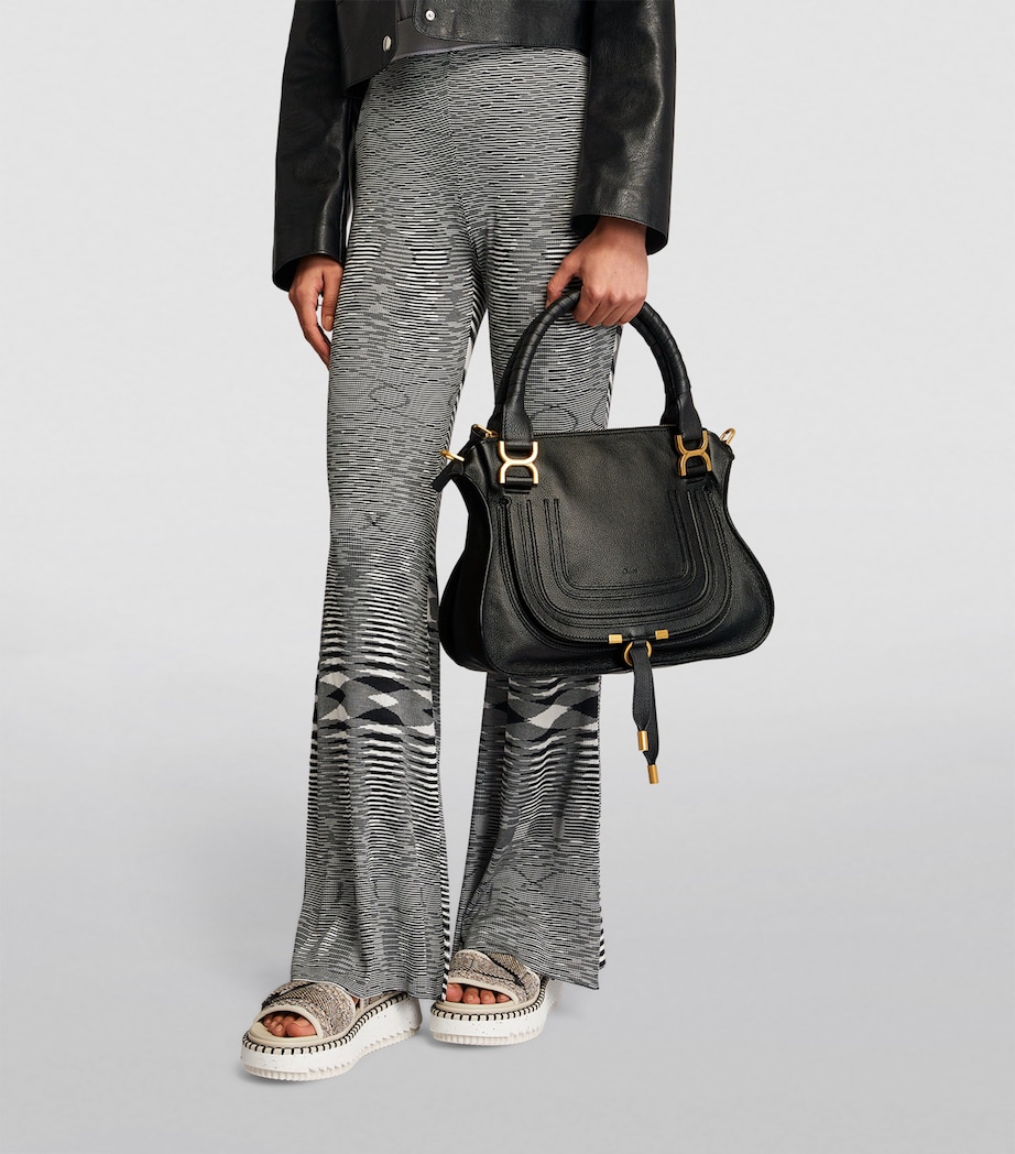 Leather Marcie Top-Handle Bag CARRY BLACK Image 4