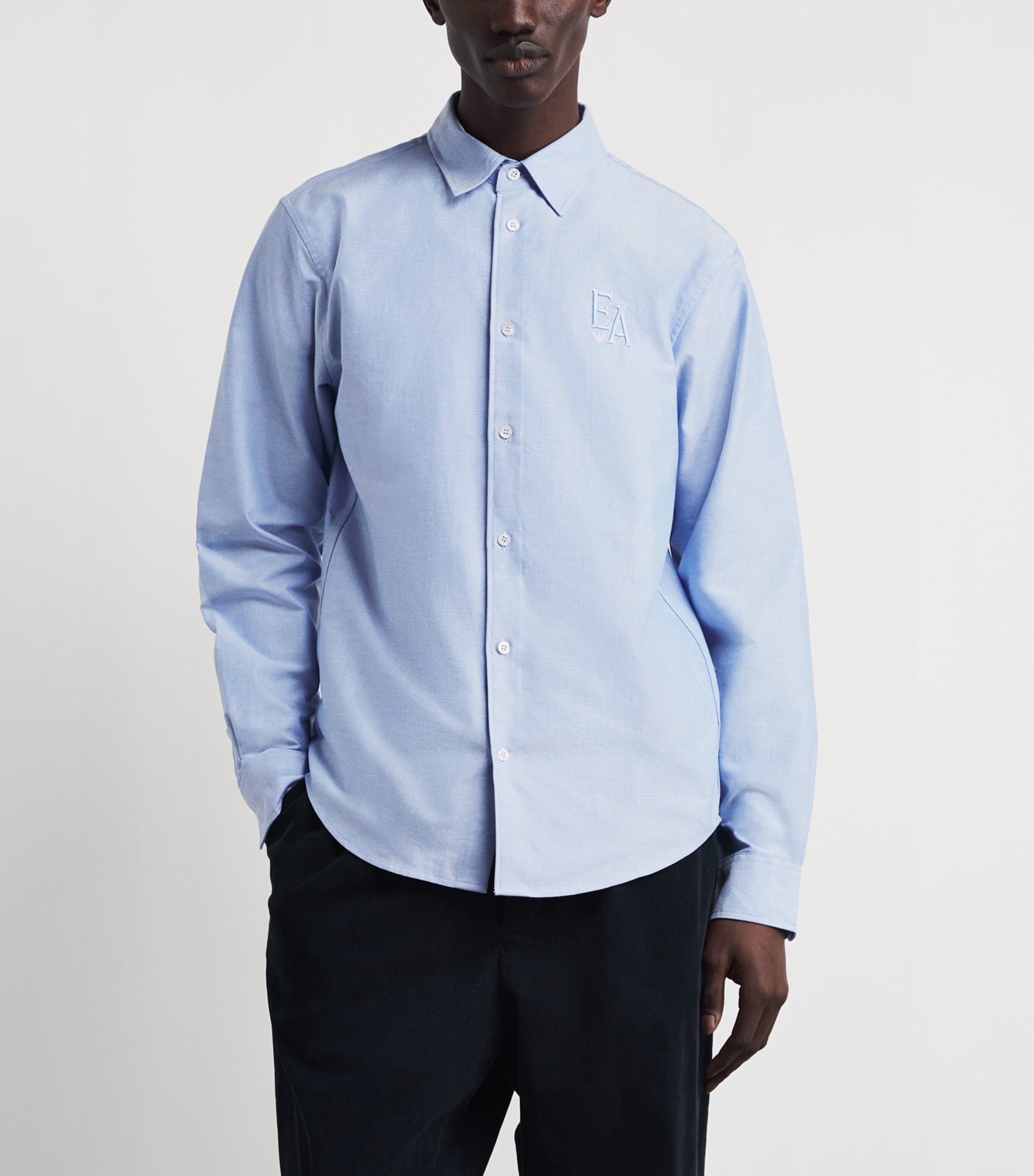 Emporio Armani Mens Cotton Logo Button-Up Shirt Image 4