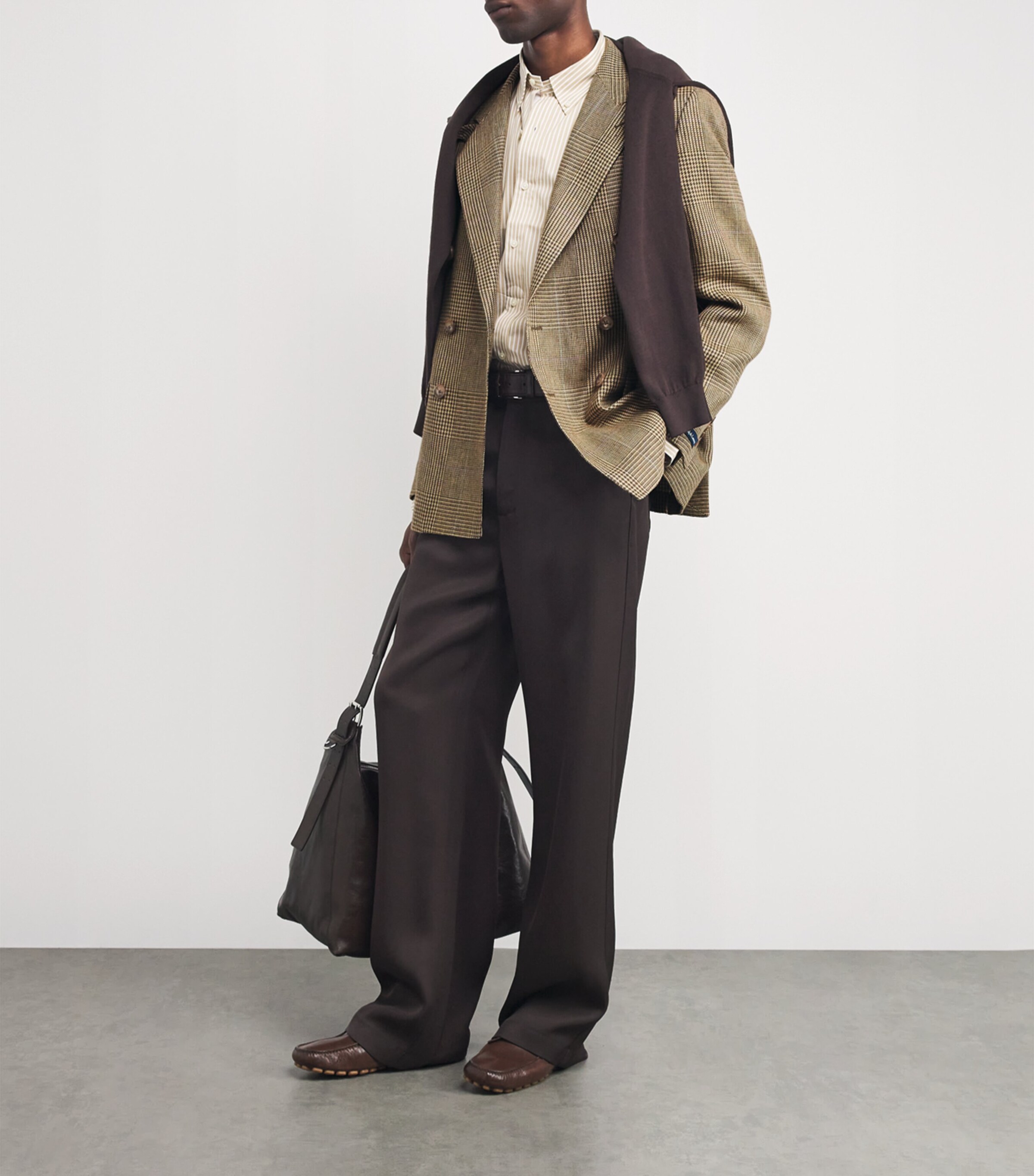 Polo Ralph Lauren Mens Linen-Blend Glen Plaid Blazer Brown Image 2