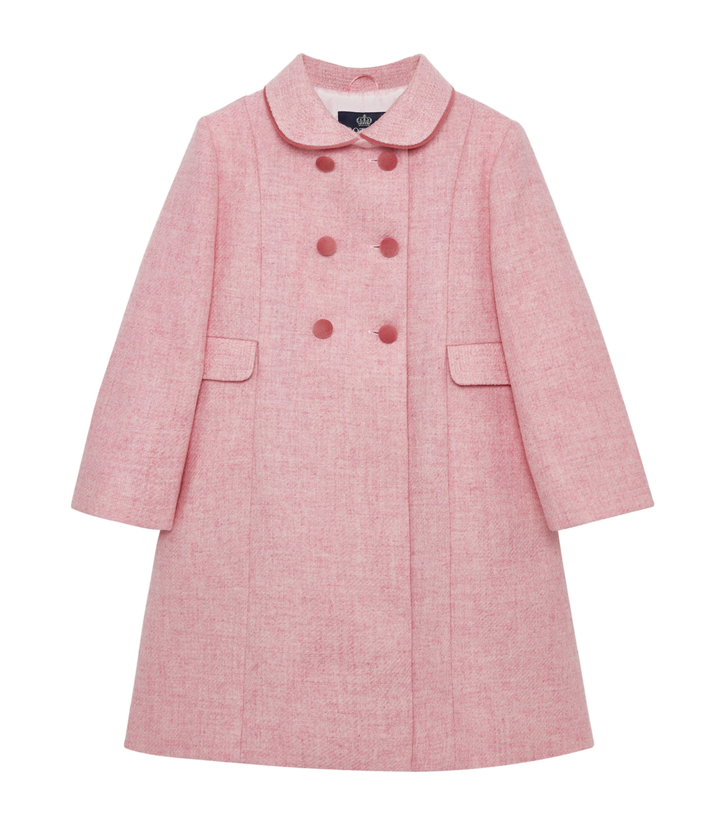 Shop Trotters Wool Double-breasted Coat In Pink