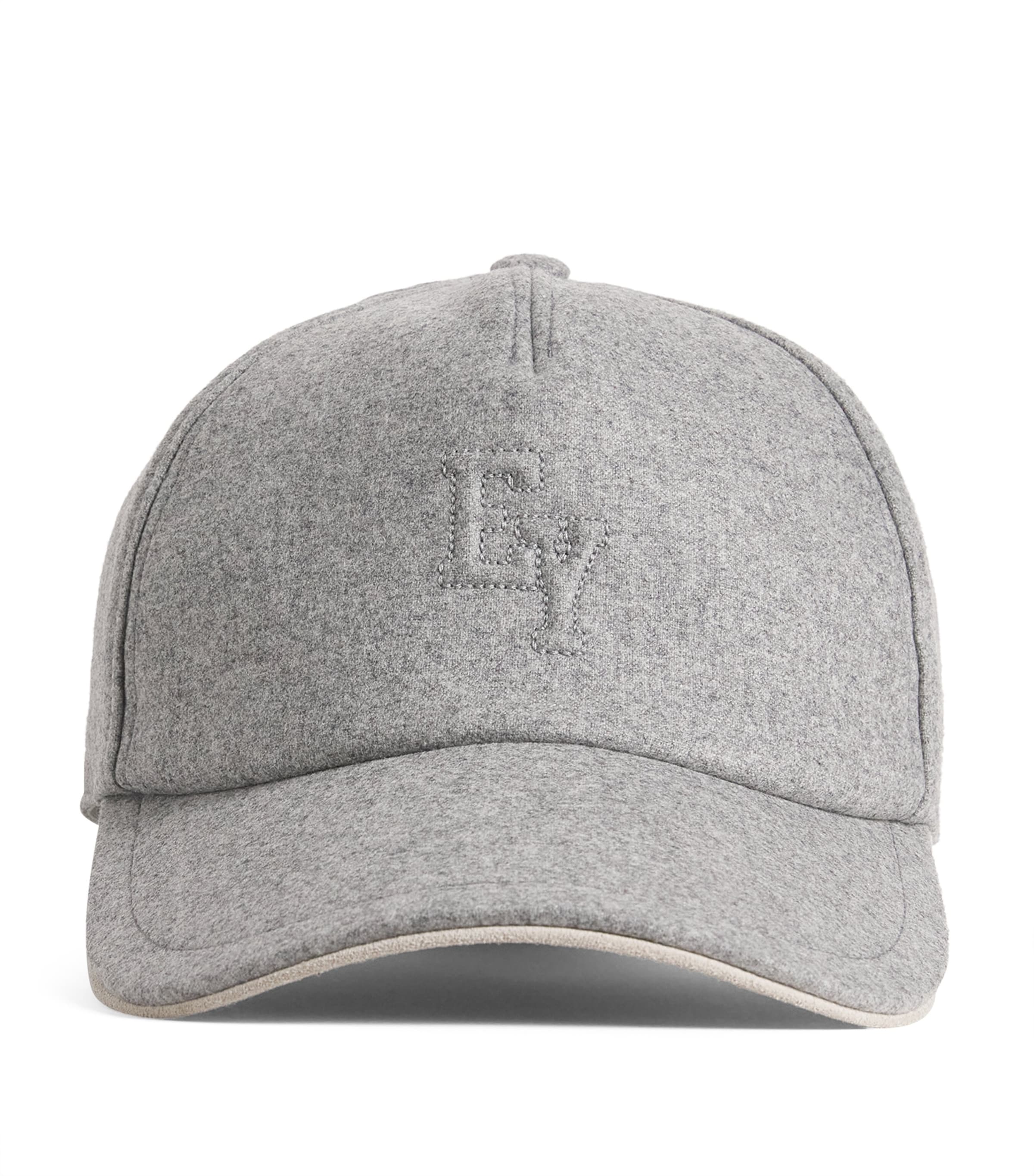 Eleventy Embroidered Logo Baseball Cap Grigio Medio E Torto Image 1