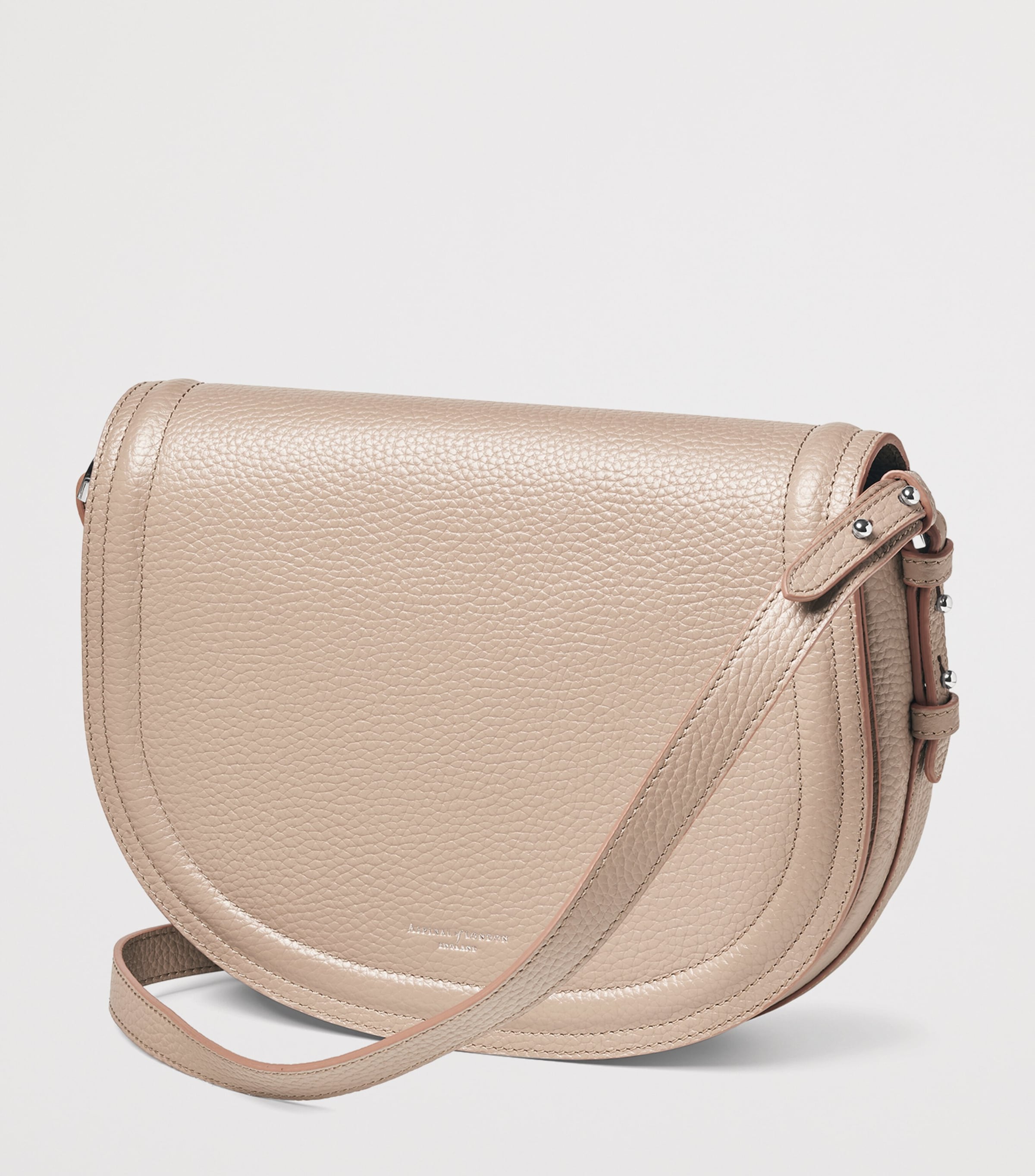 Aspinal Of London Leather Stella Cross-Body Satchel Taupe Image 2