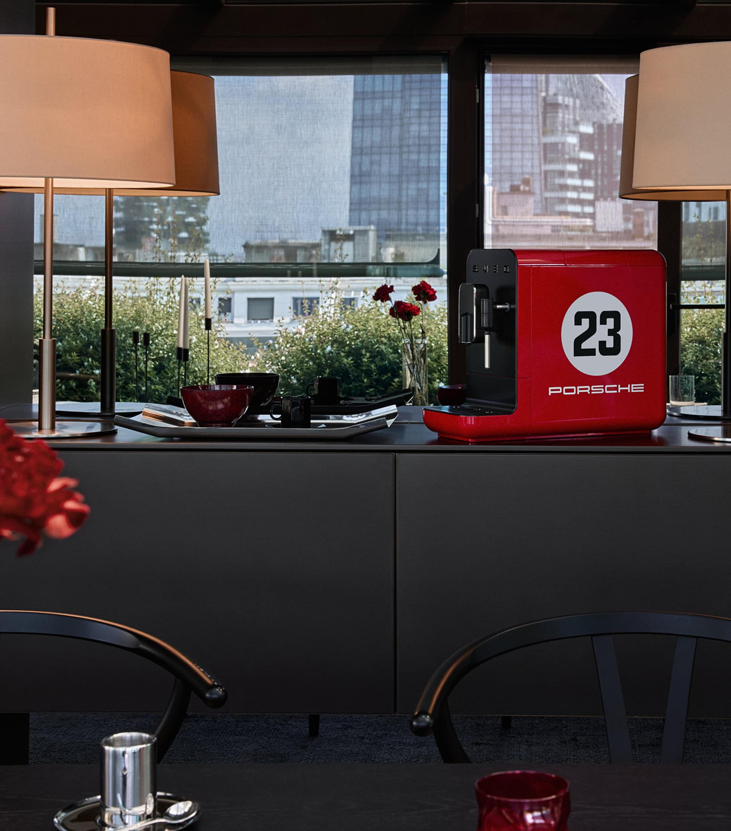 Smeg x Porsche Bean to Cup Automatic Coffee Machine RED Image 2