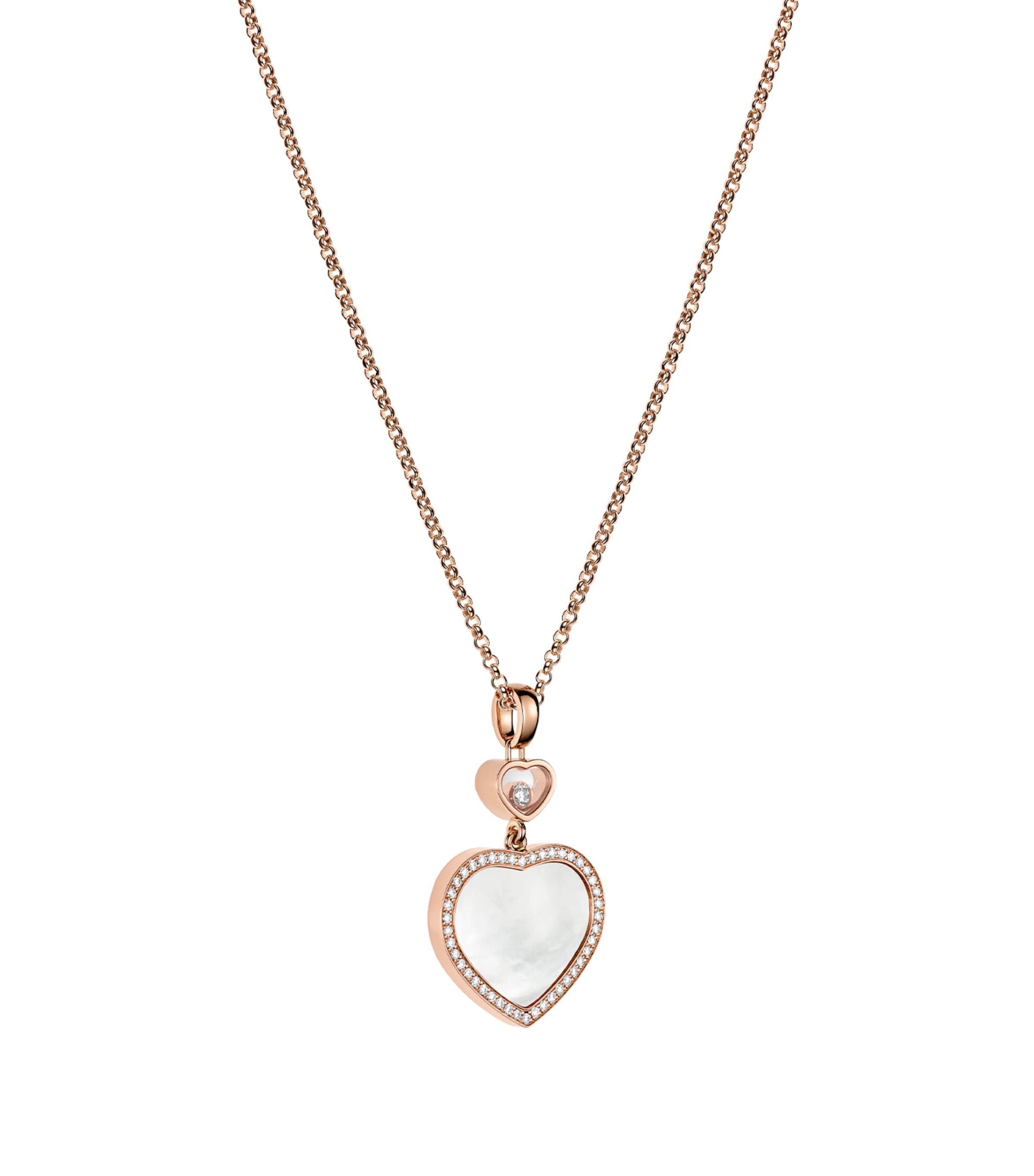 Chopard Rose Gold and Diamond Happy Hearts Pendant Rose Gold Image 3