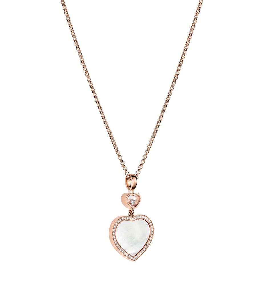 Chopard Rose Gold and Diamond Happy Hearts Pendant Rose Gold Image 3