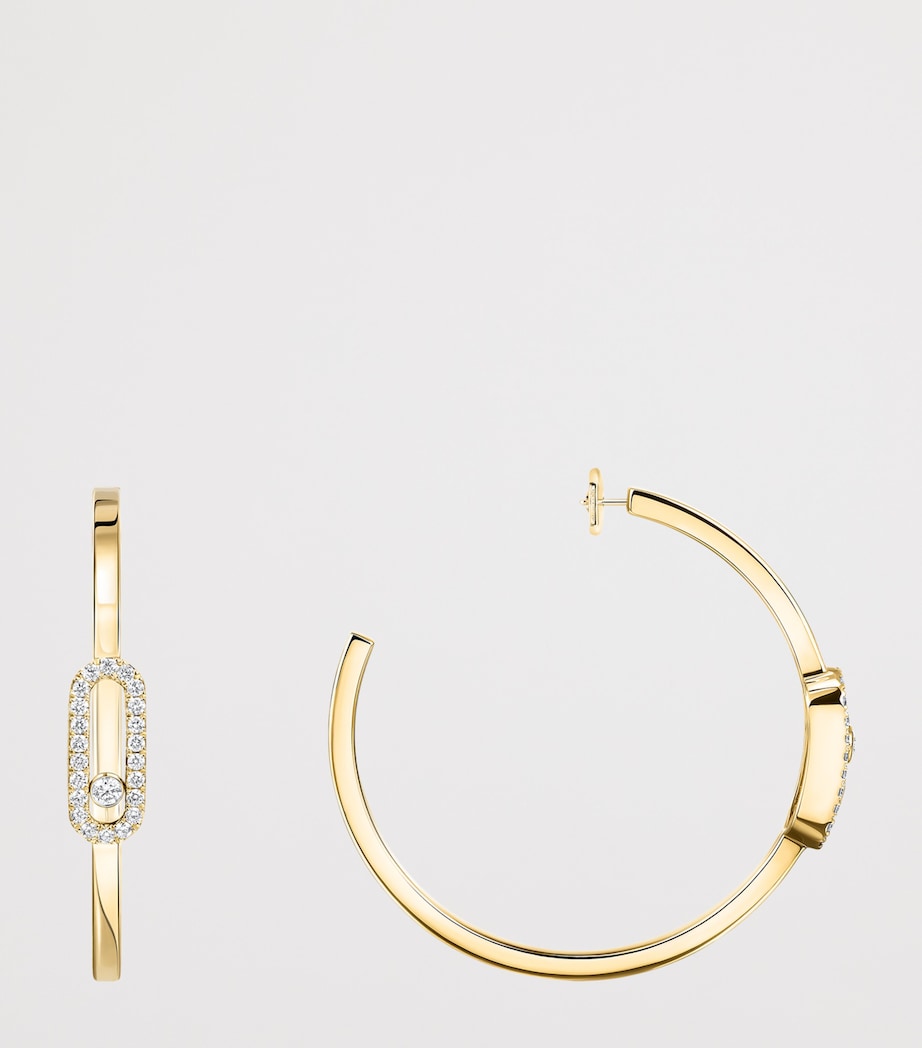 Messika Move Uno Yellow Gold and Diamond Hoop Earrings (0.29ct) Yellow Gold Image 3