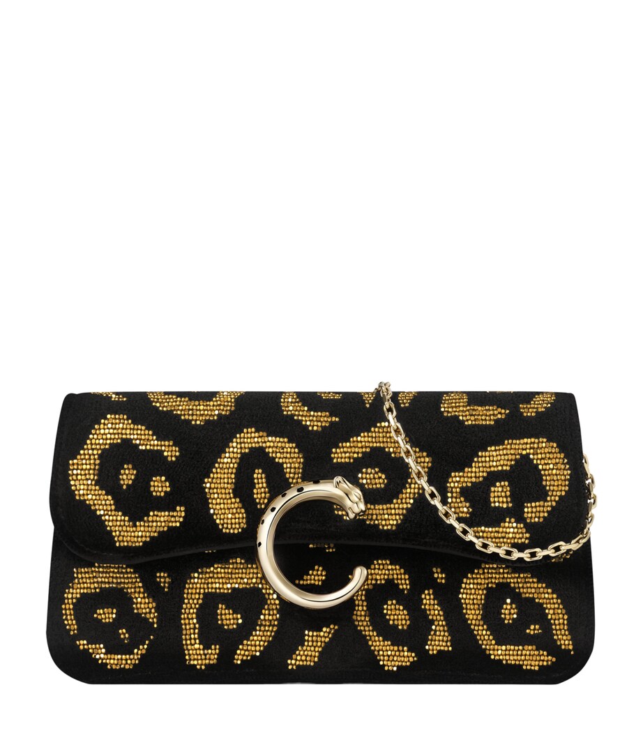 Mini Beaded Panthère de Cartier Shoulder Bag BLACK Image 1